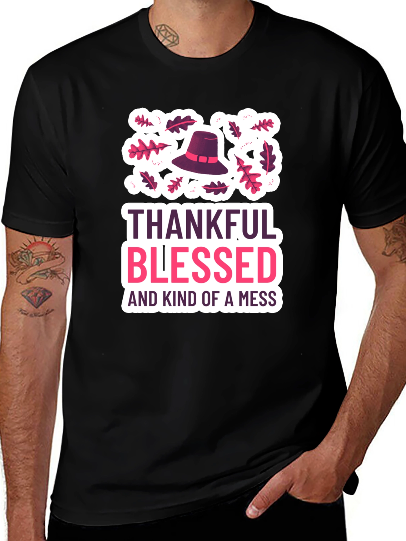 Variant 2 of Thankful Blessed and Kind of a Mess T-Shirt
