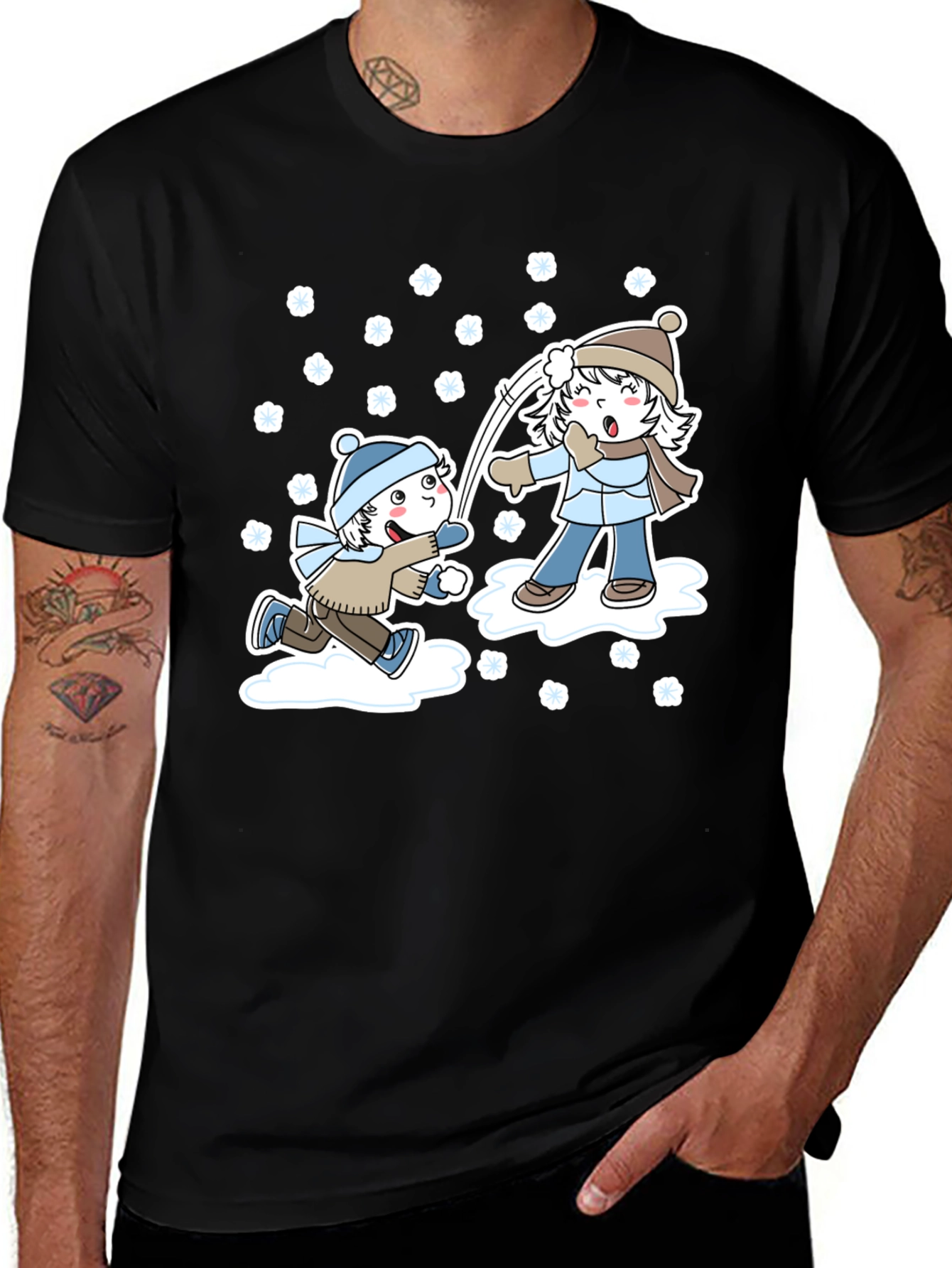 Winter Snowball Fight Graphic Tee