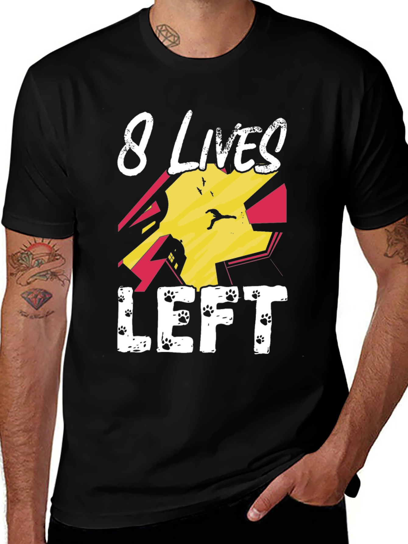 Variant 25 of 8 Lives Left Graphic T-Shirt - Cat Lover Tee