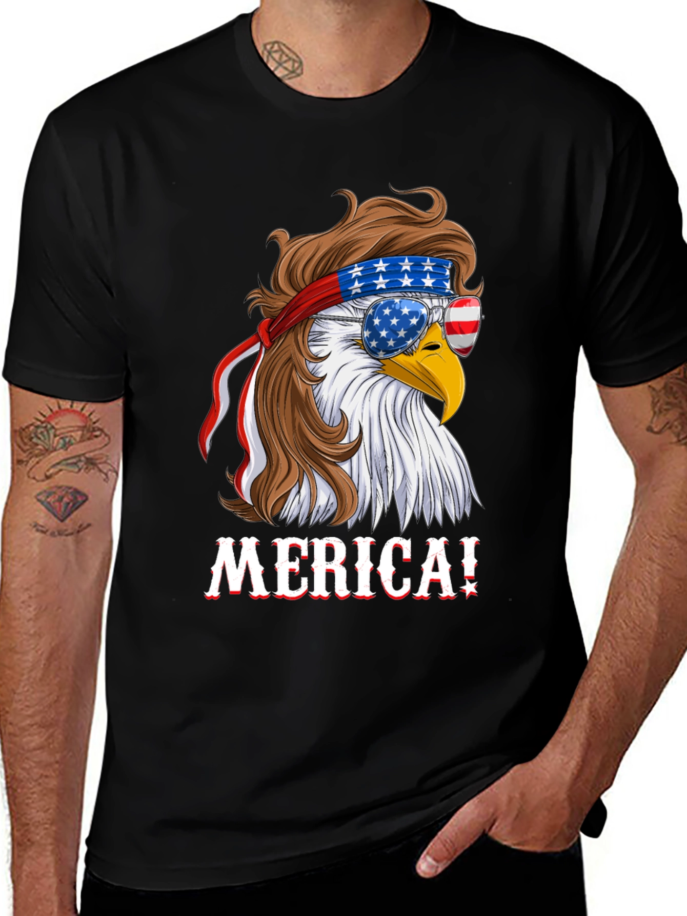 American Eagle T-Shirt Patriotic 'Merica Design