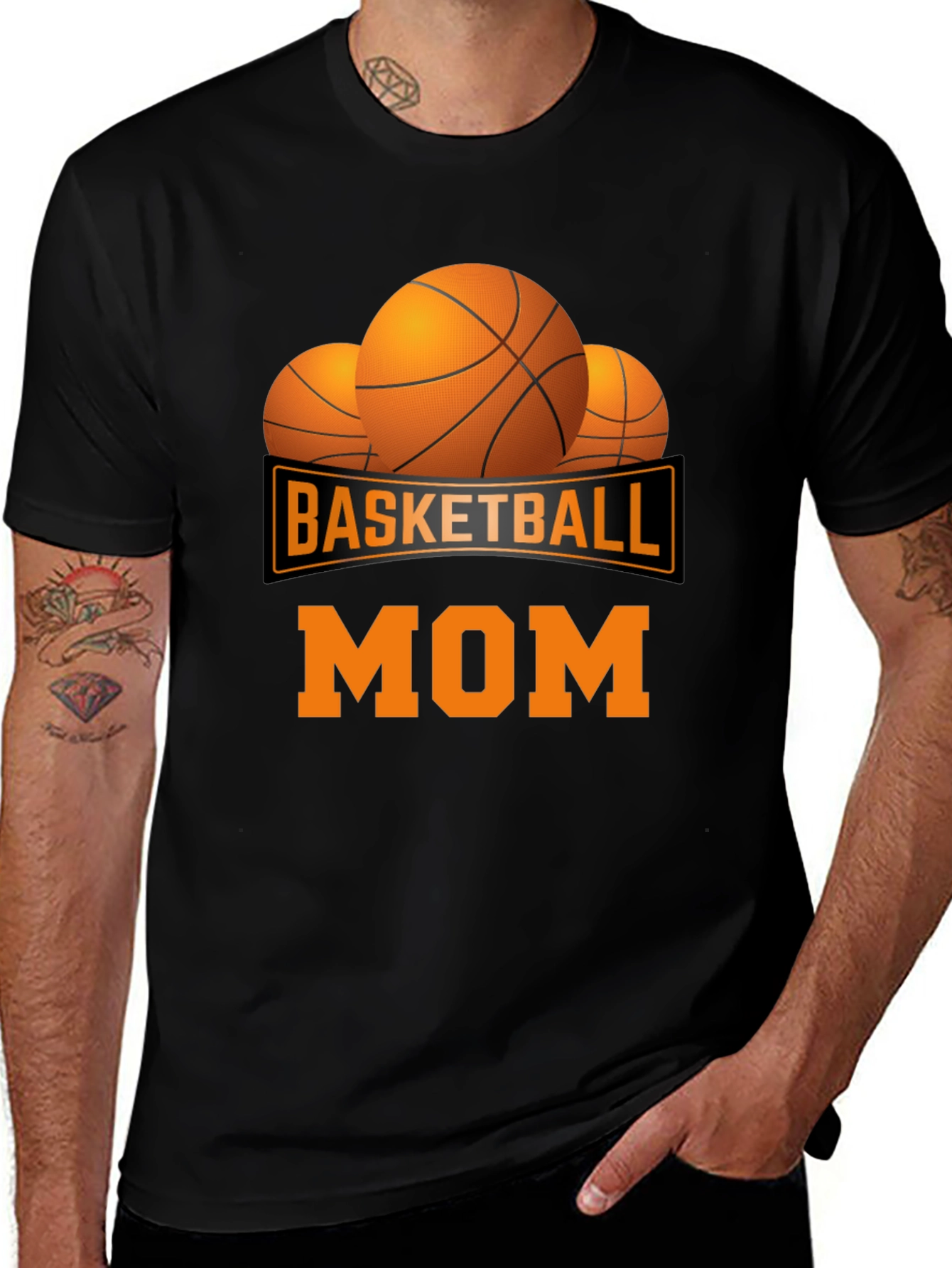 Variant 11 of Basketball Mom Graphic T-Shirt - Black