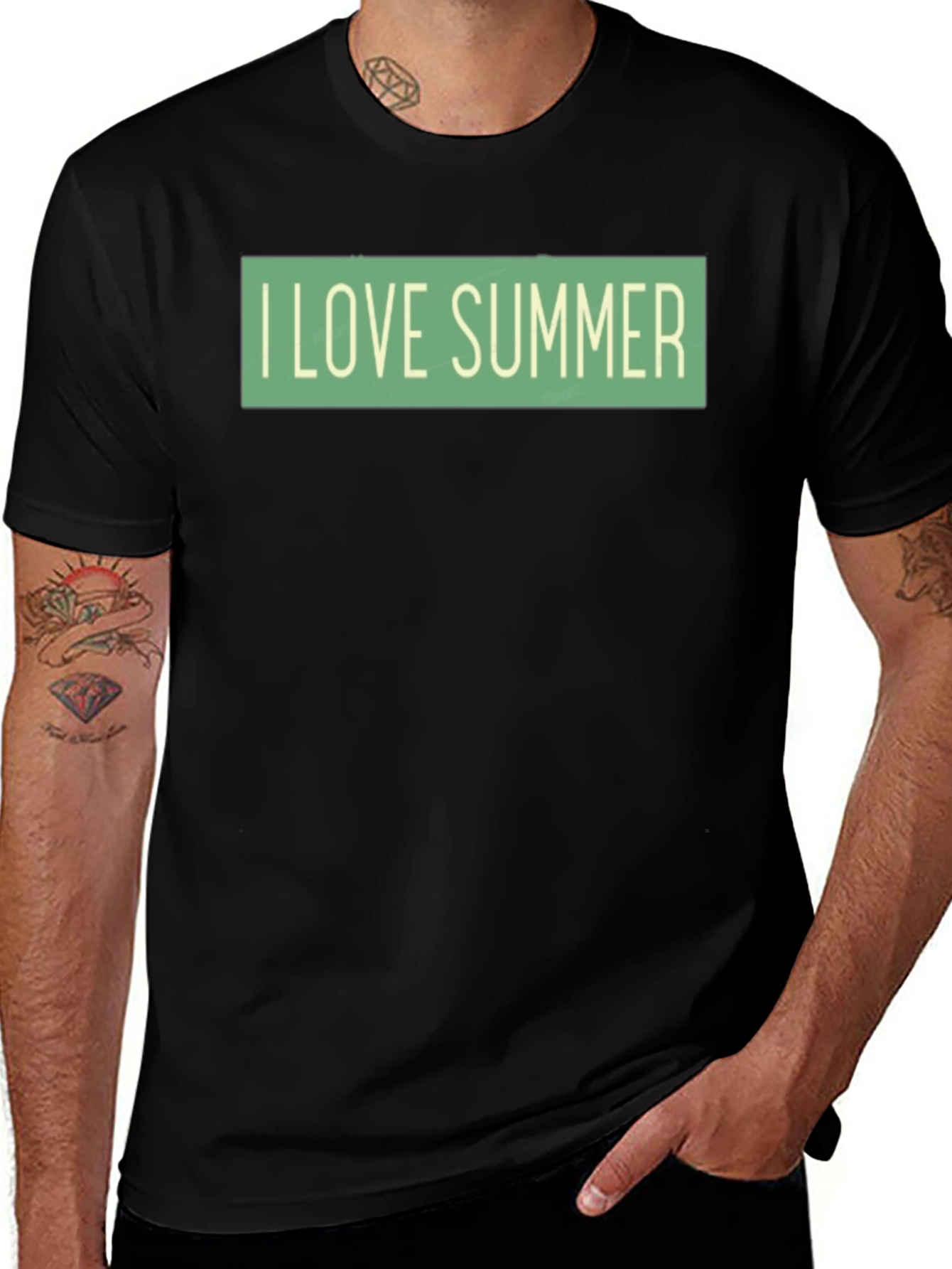 Variant 15 of I Love Summer Graphic Tee - Casual Short Sleeve Shirt