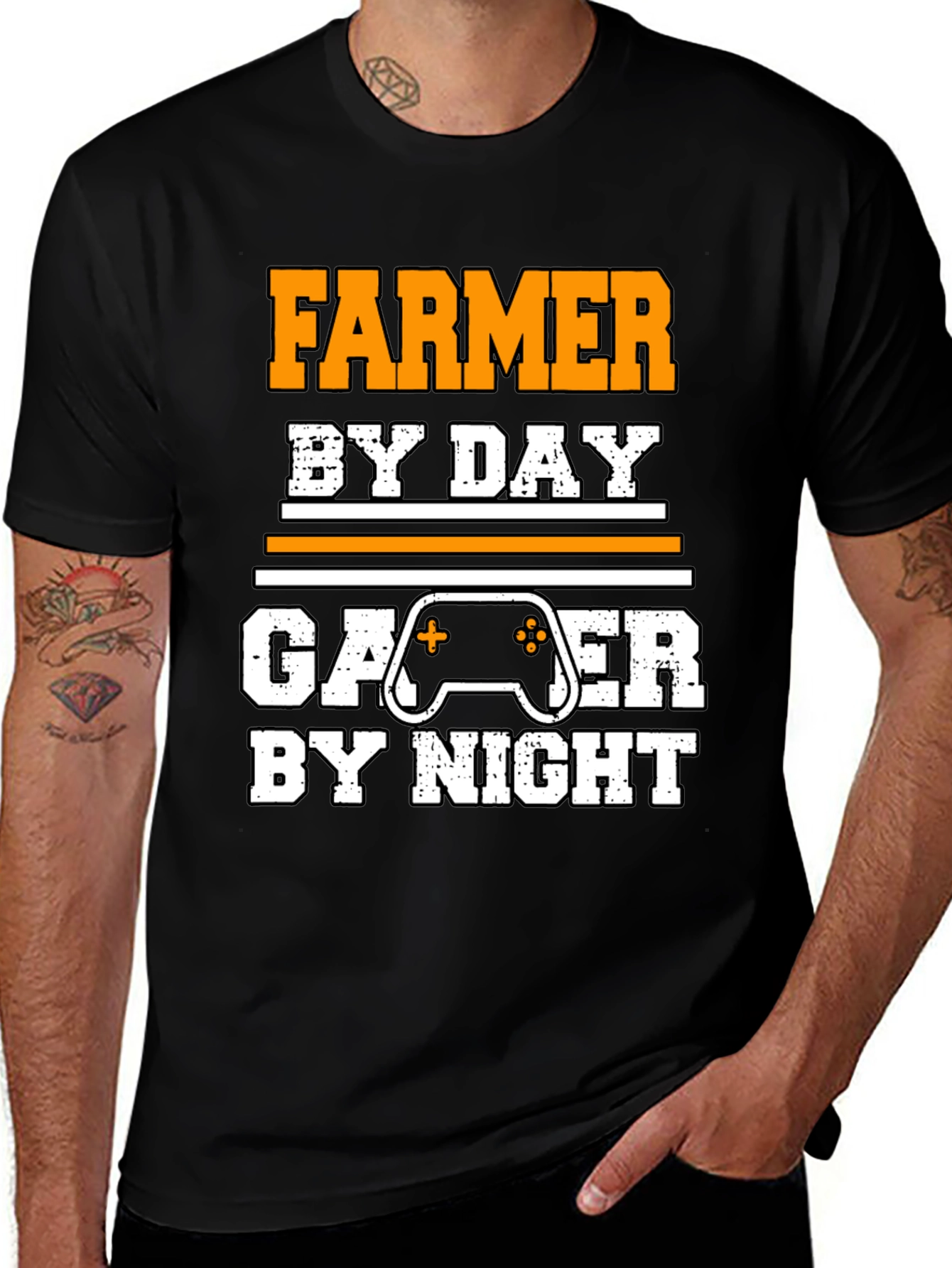 Farmer by Day Gamer by Night Novelty T-Shirt