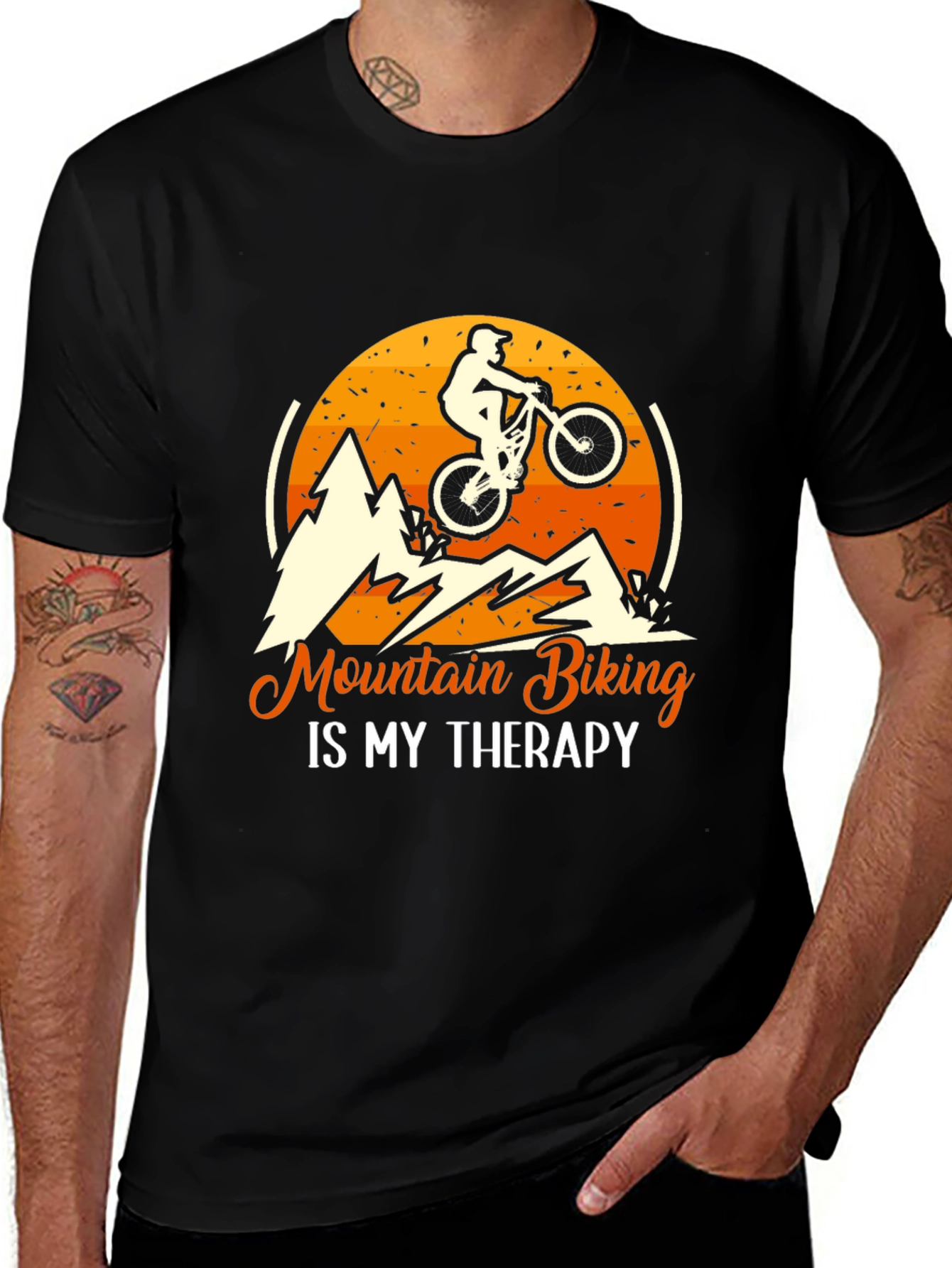 Variant 5 of Mountain Biking is My Therapy Graphic Tee