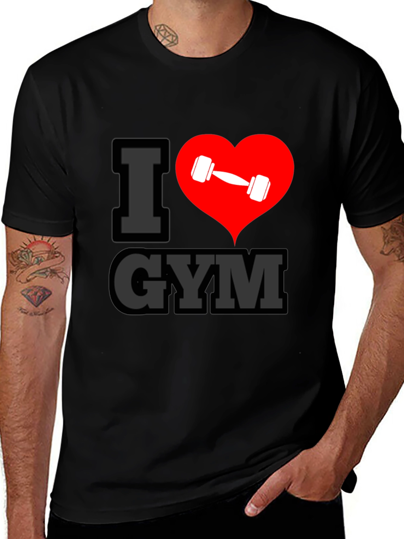 Variant 15 of I Heart Gym Black T-Shirt