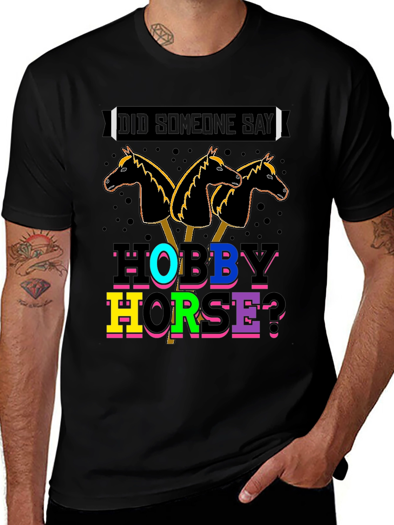 Variant 29 of Hobby Horse Graphic Tee - Quirky Horse Lover Gift
