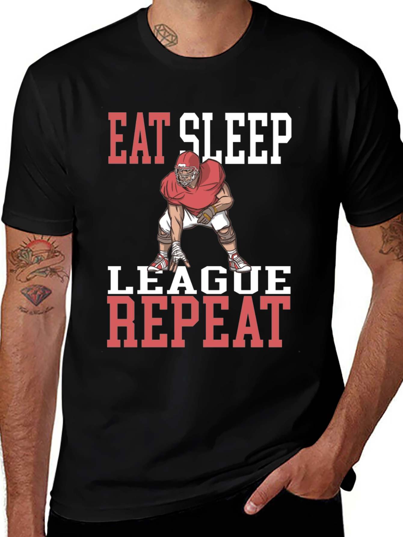 Eat Sleep League Repeat Graphic T-Shirt