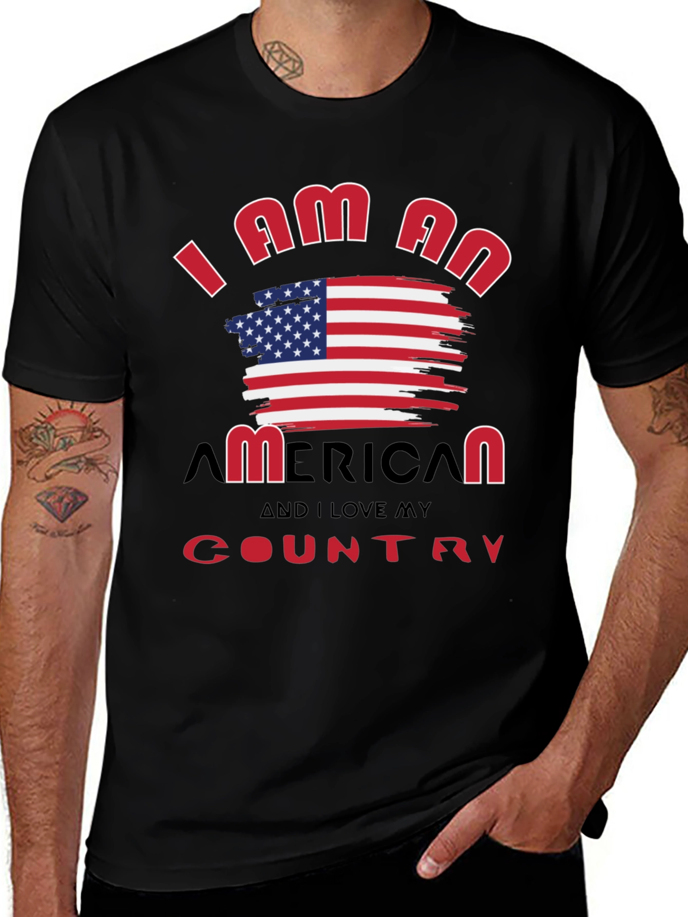 I Am An American T-Shirt Patriotic USA Flag