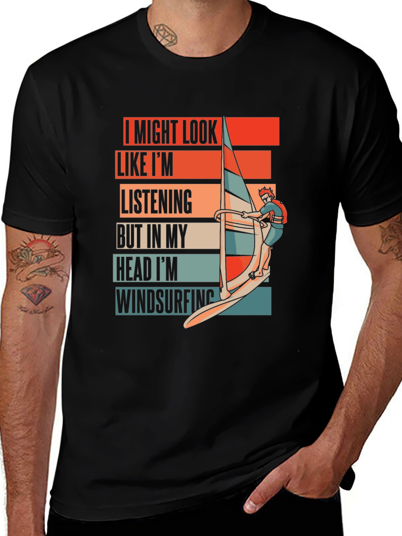 Variant 27 of Windsurfing Mind T-Shirt - Novelty Graphic Tee