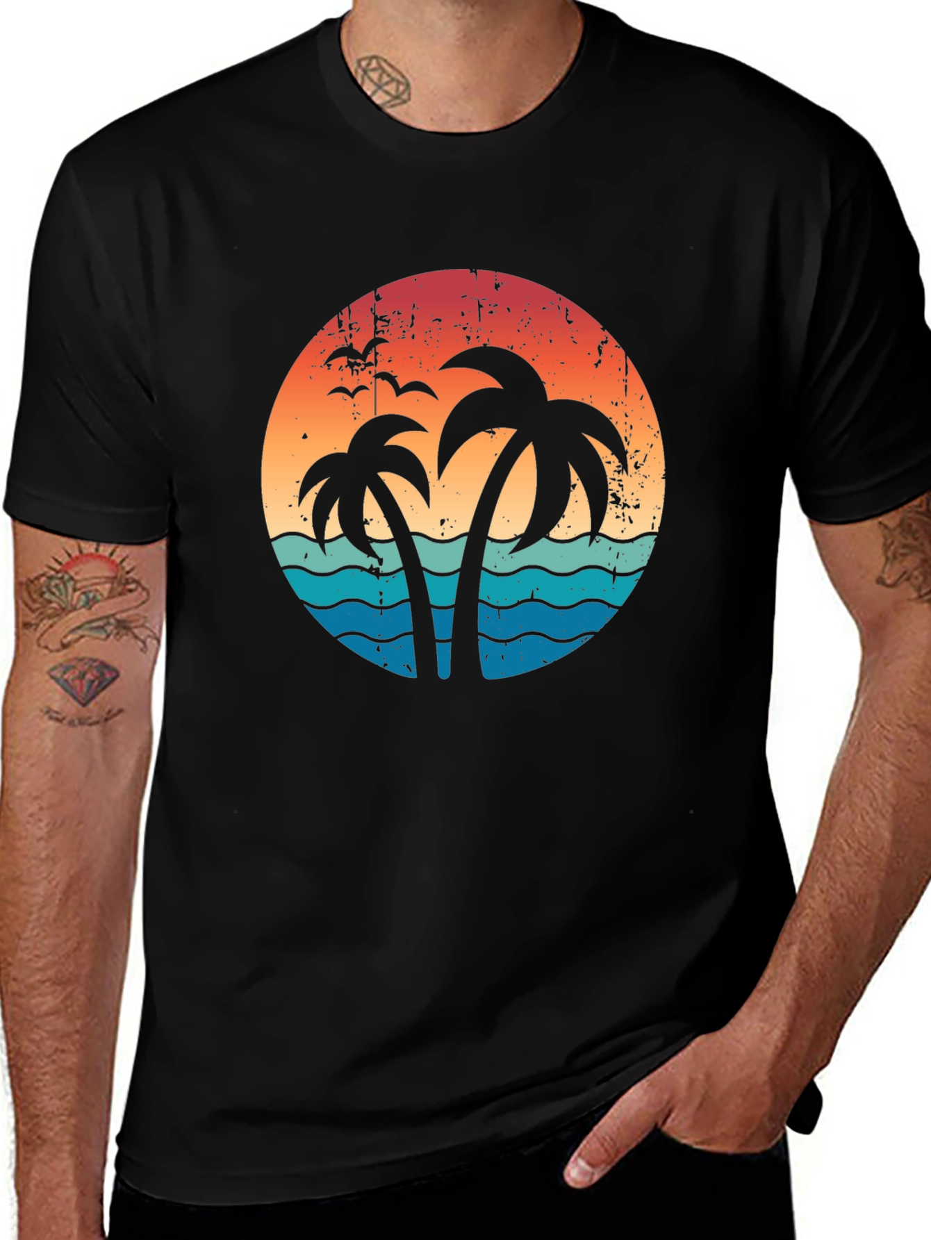 Variant 23 of Retro Palm Tree Graphic T-Shirt