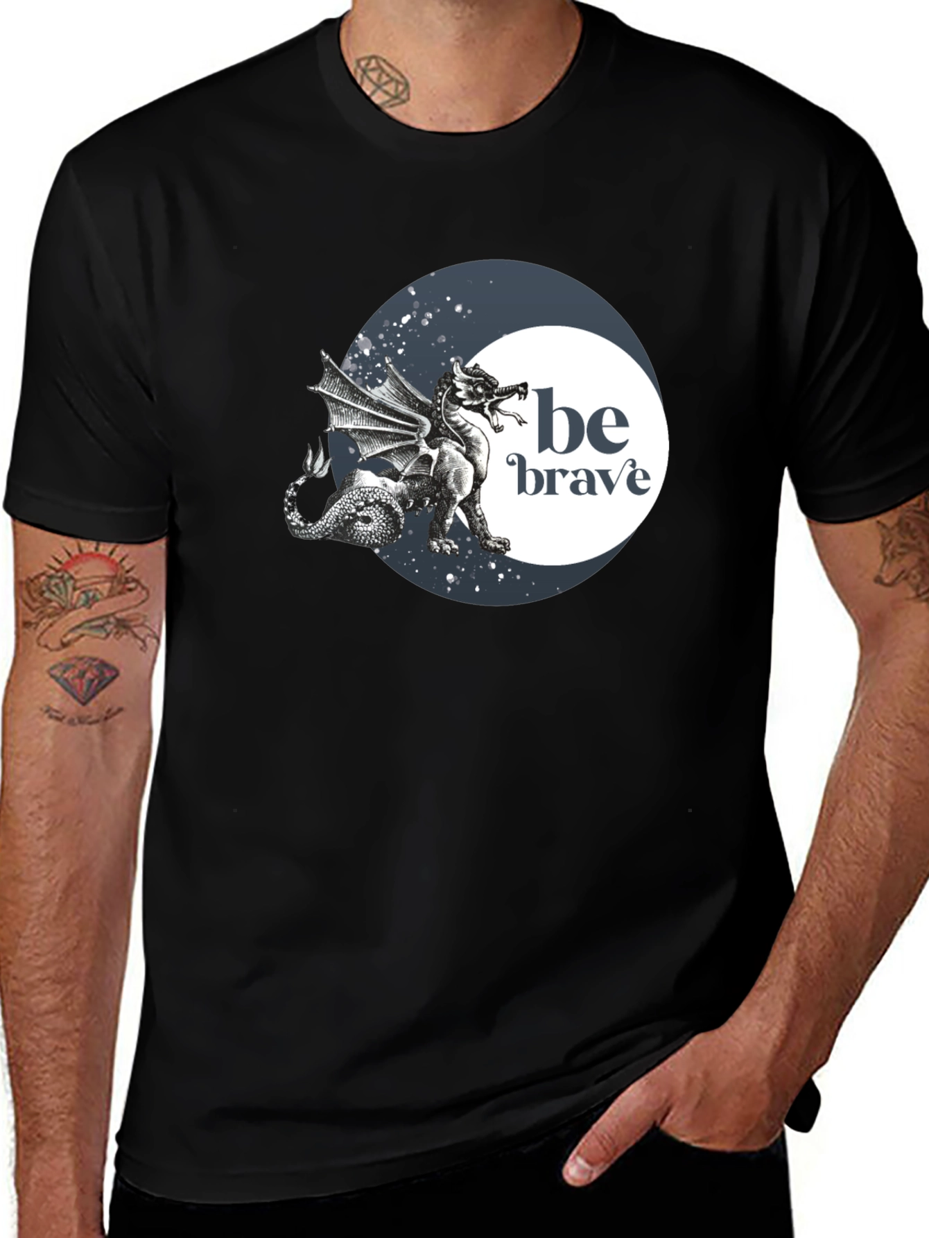 Variant 21 of Be Brave Dragon Graphic T-Shirt