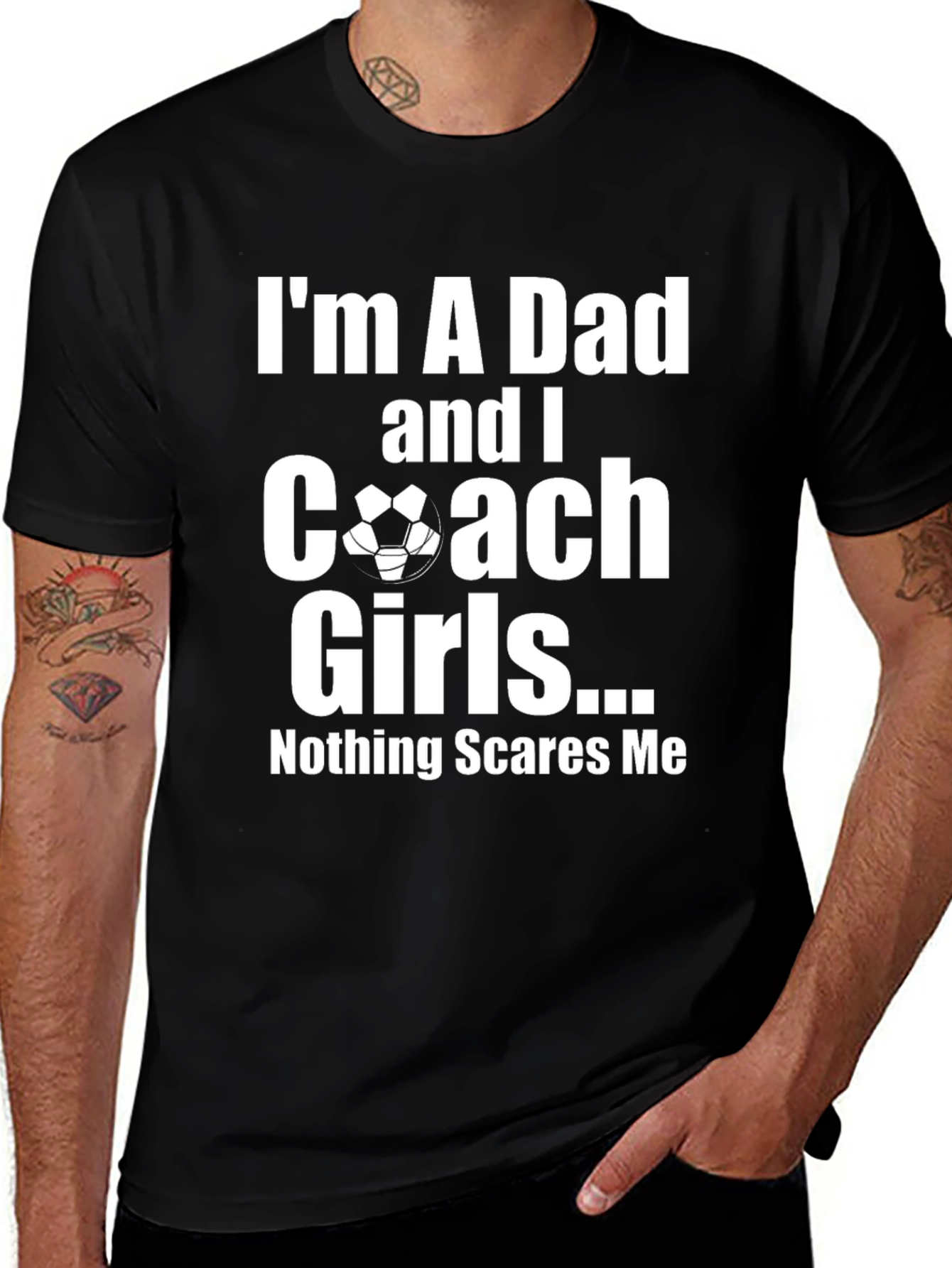 Variant 9 of Dad Coach Girls T-Shirt - Nothing Scares Me