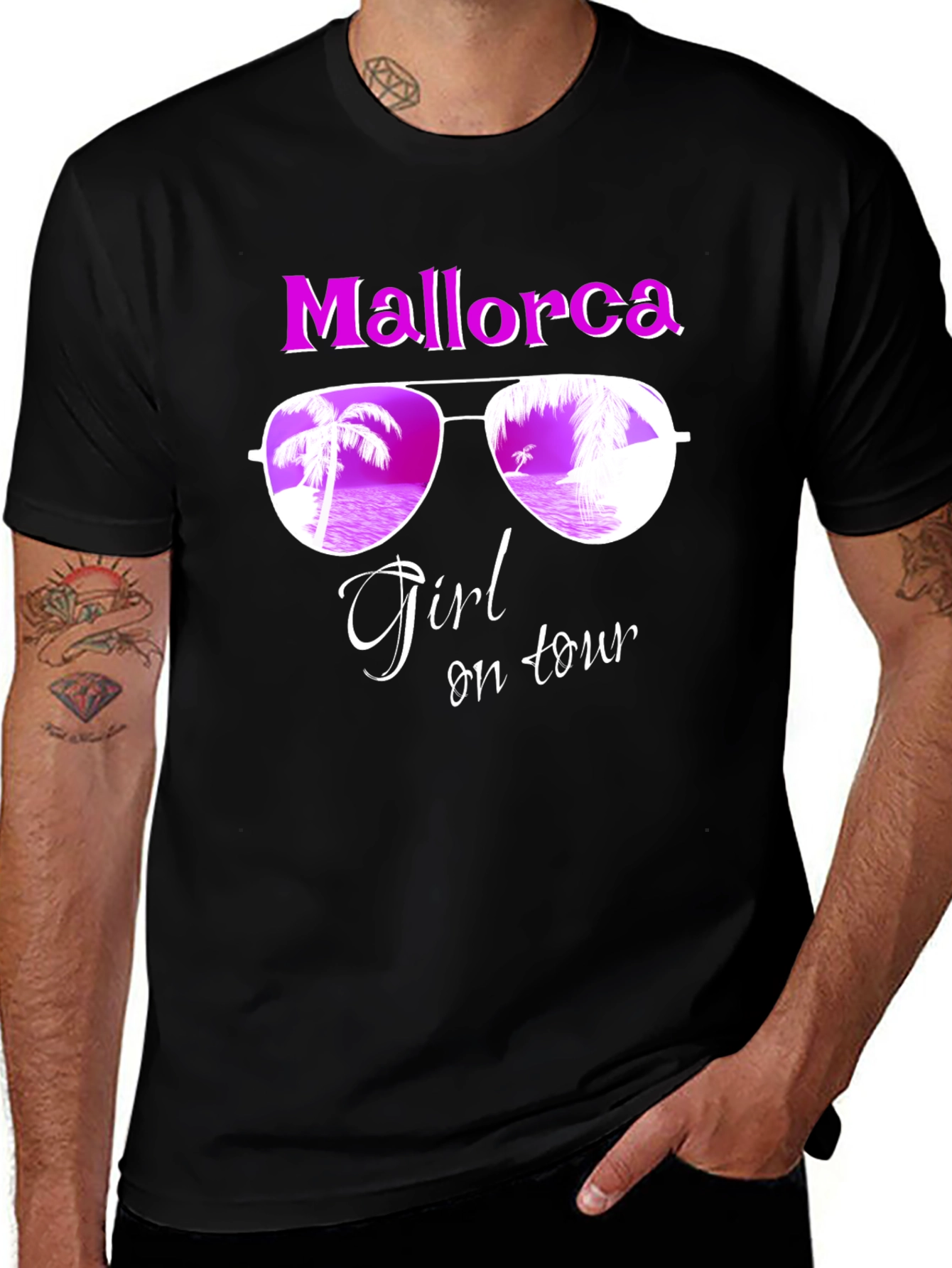 Mallorca Girl on Tour Black Graphic Tee