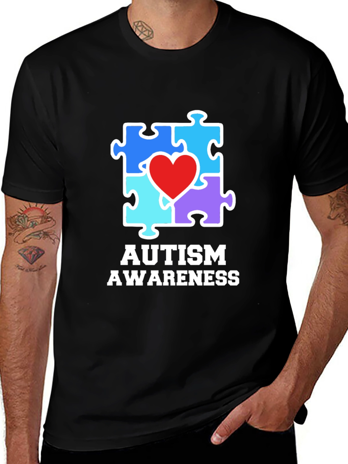 Autism Awareness Puzzle Piece Heart T-Shirt