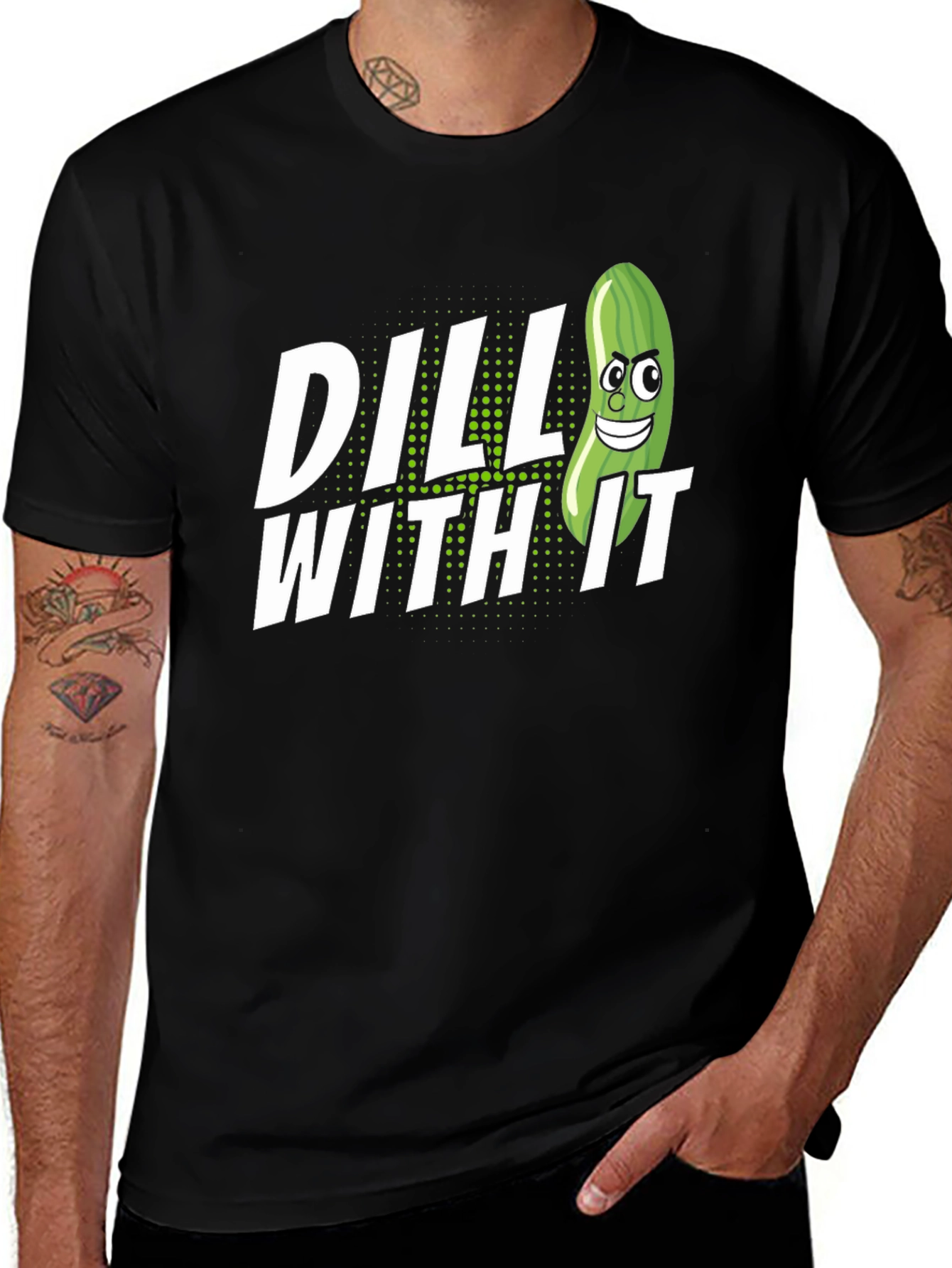 Variant 26 of Dill With It Pickle Humor Graphic T-Shirt
