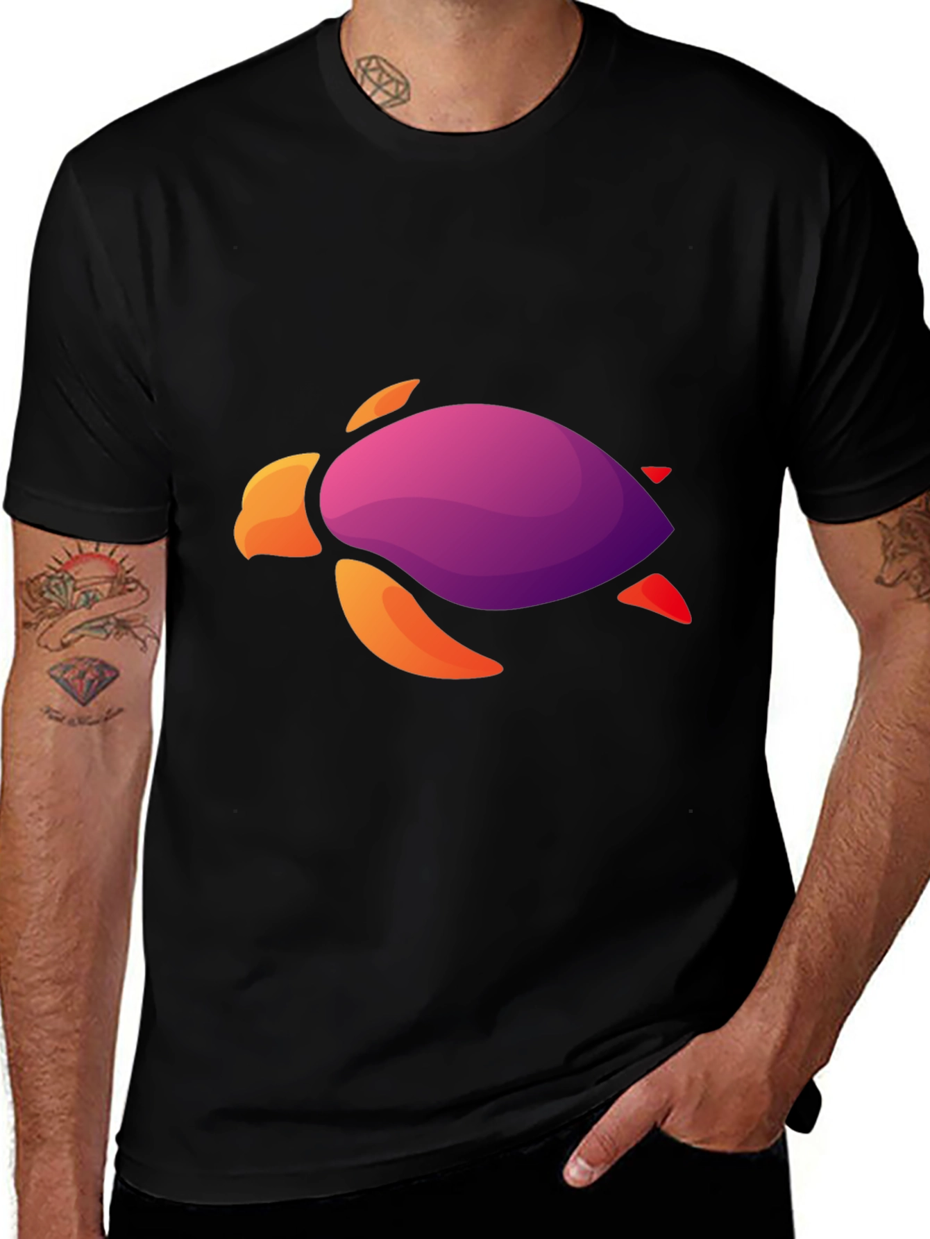 Variant 11 of Gradient Turtle Graphic Tee - Cool Casual Style