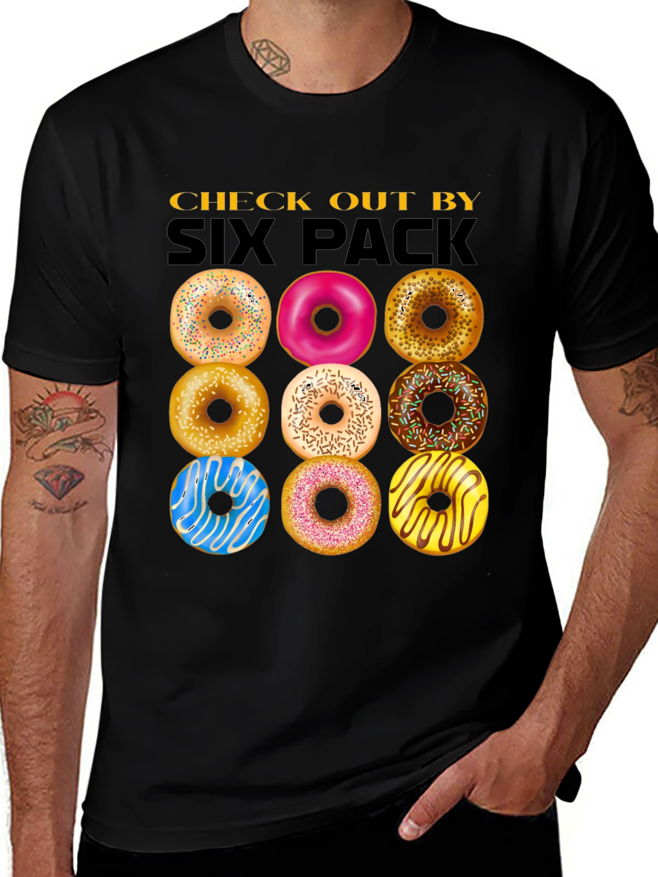 Variant 28 of Donut Six Pack T-Shirt - Sweet Treat Graphic Tee