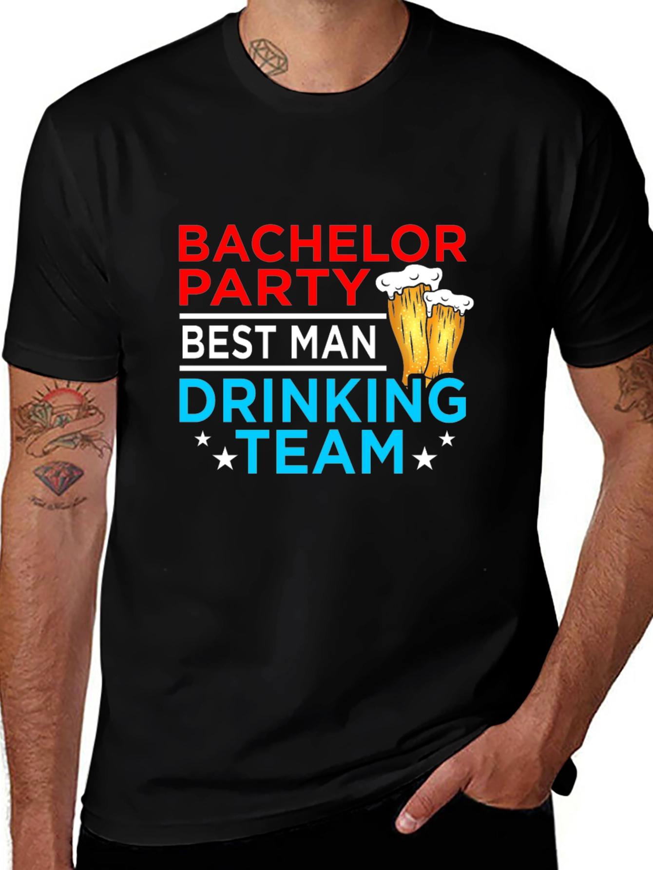 Variant 5 of Bachelor Party Best Man Drinking Team T-Shirt
