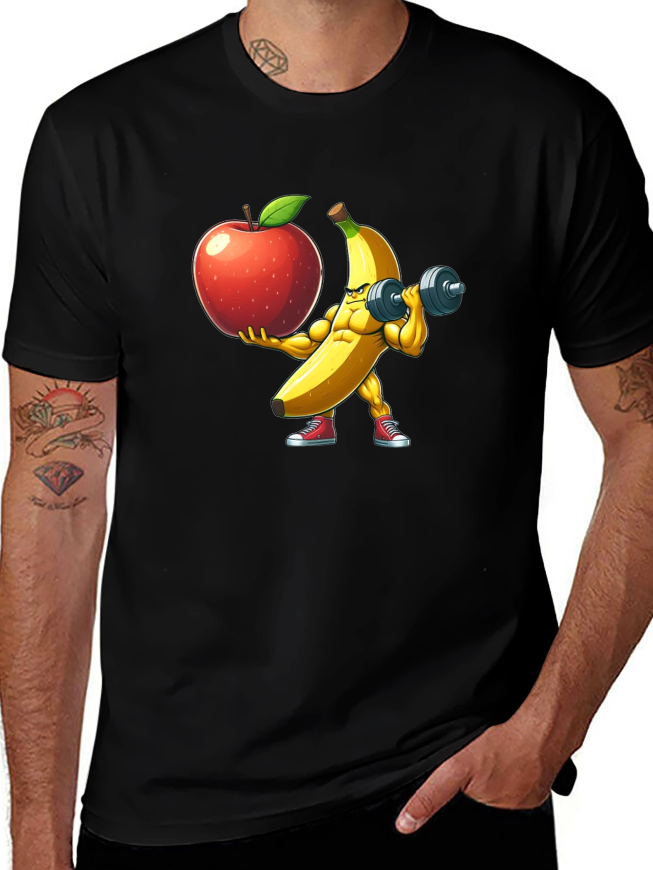 Variant 4 of Funny Banana Apple Gym T-Shirt