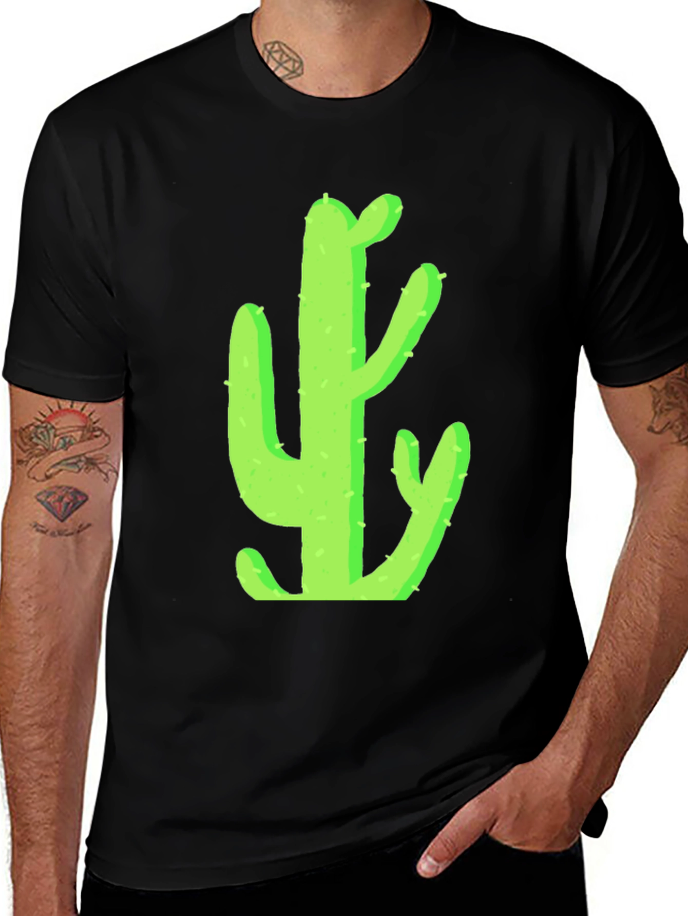 Variant 17 of Cactus Graphic Black Tee - Desert Fun!