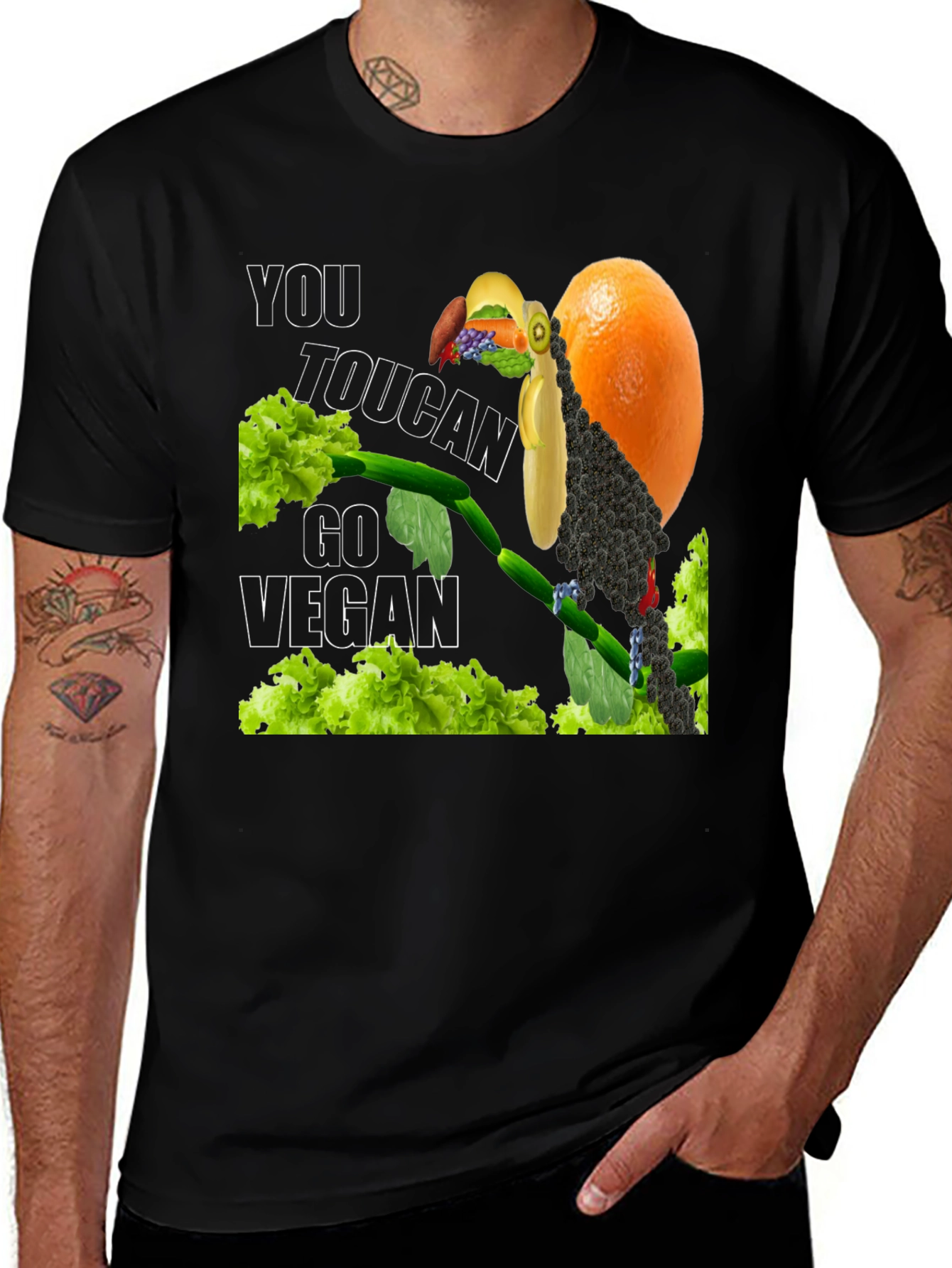 Variant 27 of You Toucan Go Vegan Black T-Shirt