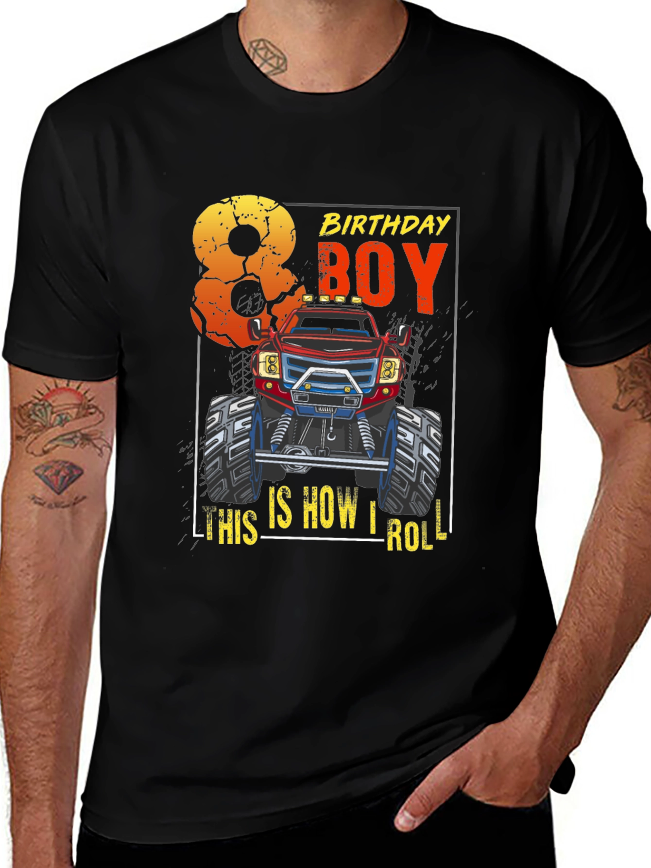 Variant 11 of Birthday Boy Monster Truck T-Shirt - 8th Birthday Gift