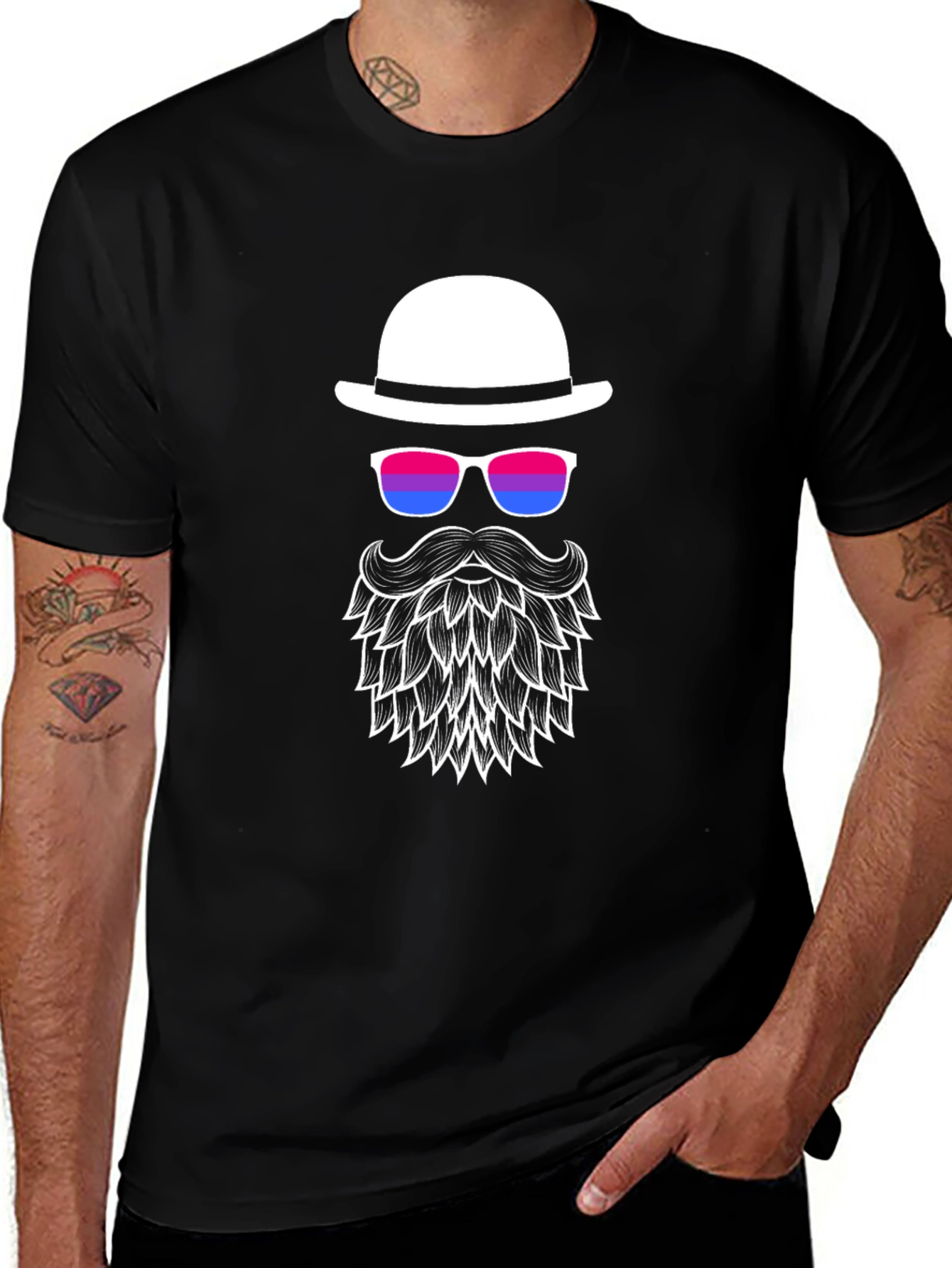 Variant 10 of Hipster Beard T-Shirt - Stylish Graphic Tee for Men