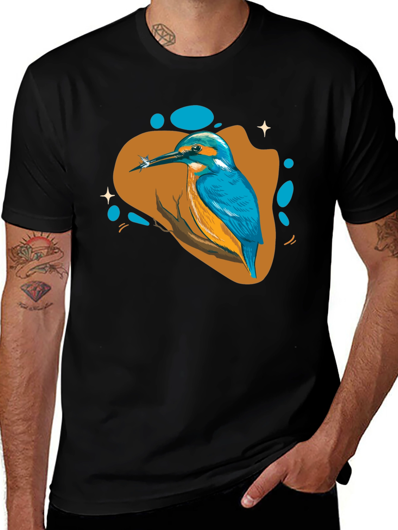 Kingfisher Bird Graphic Tee - Nature Inspired Design