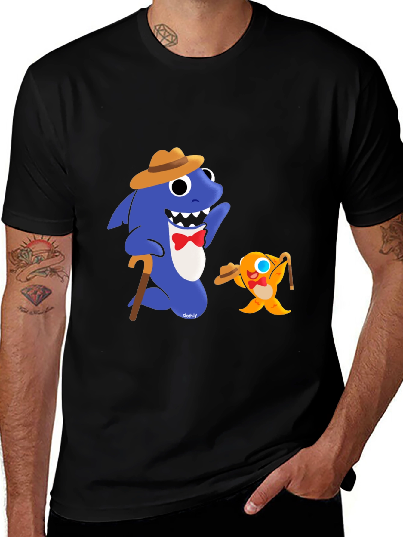 Variant 12 of Baby Shark Gangster T-Shirt Funny Cartoon Tee