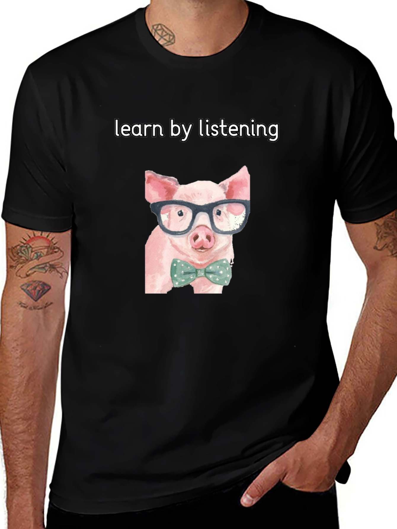 Variant 21 of Learn by Listening Pig T-Shirt