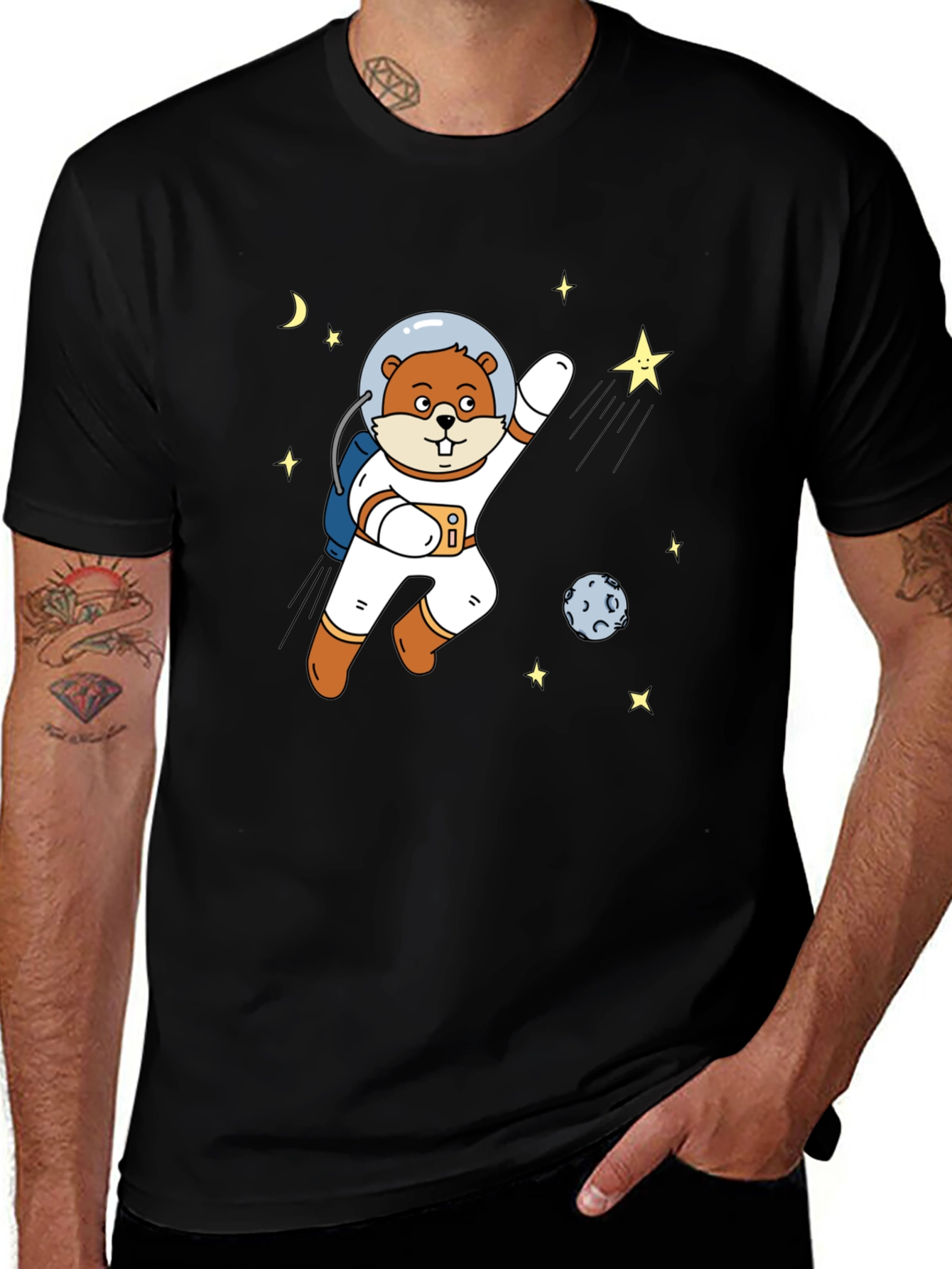 Astronaut Beaver T-Shirt - Space Adventure