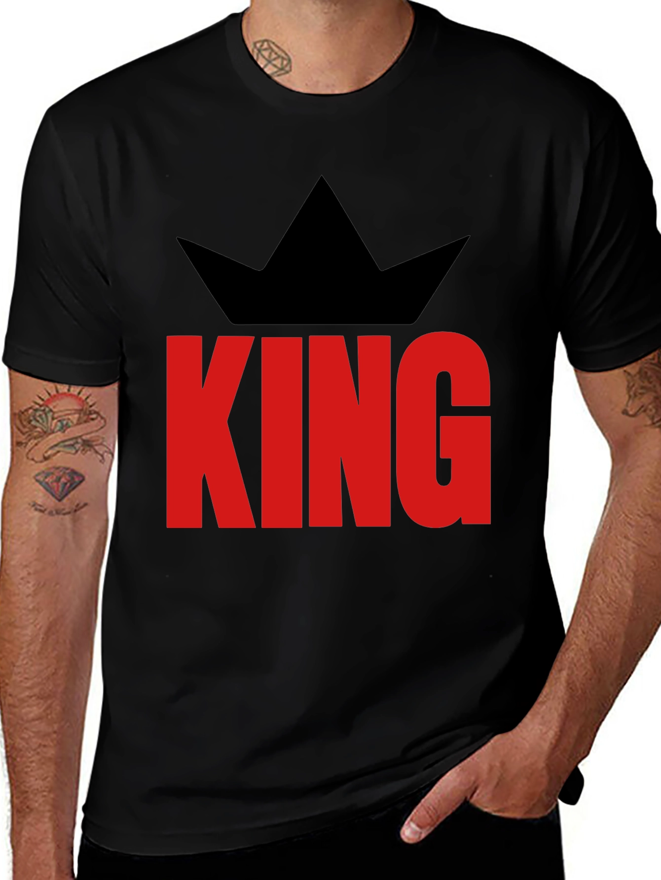 Variant 11 of King Graphic Tee - Black Crew Neck T-Shirt