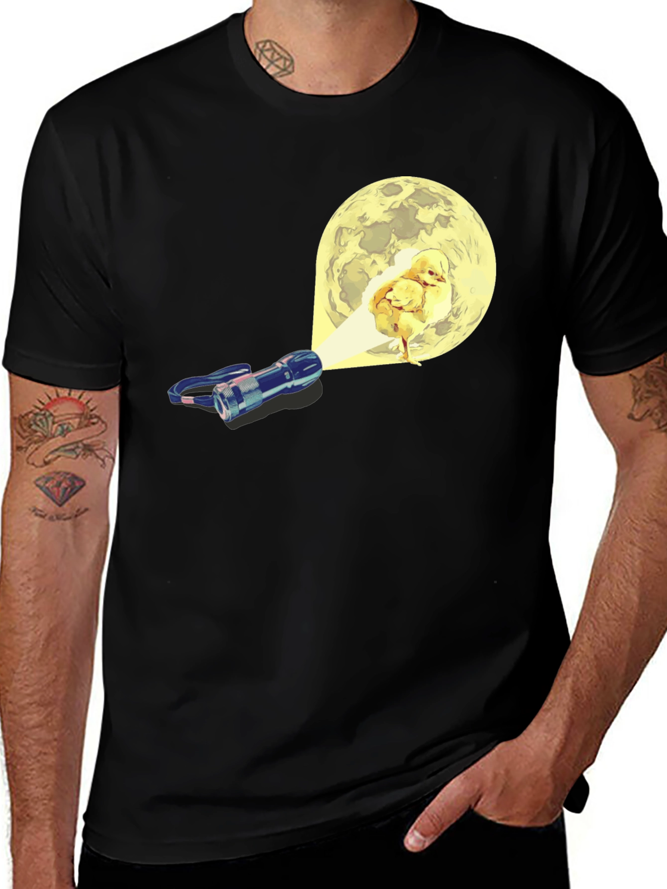 Black Funny Chick Moon T-Shirt main image