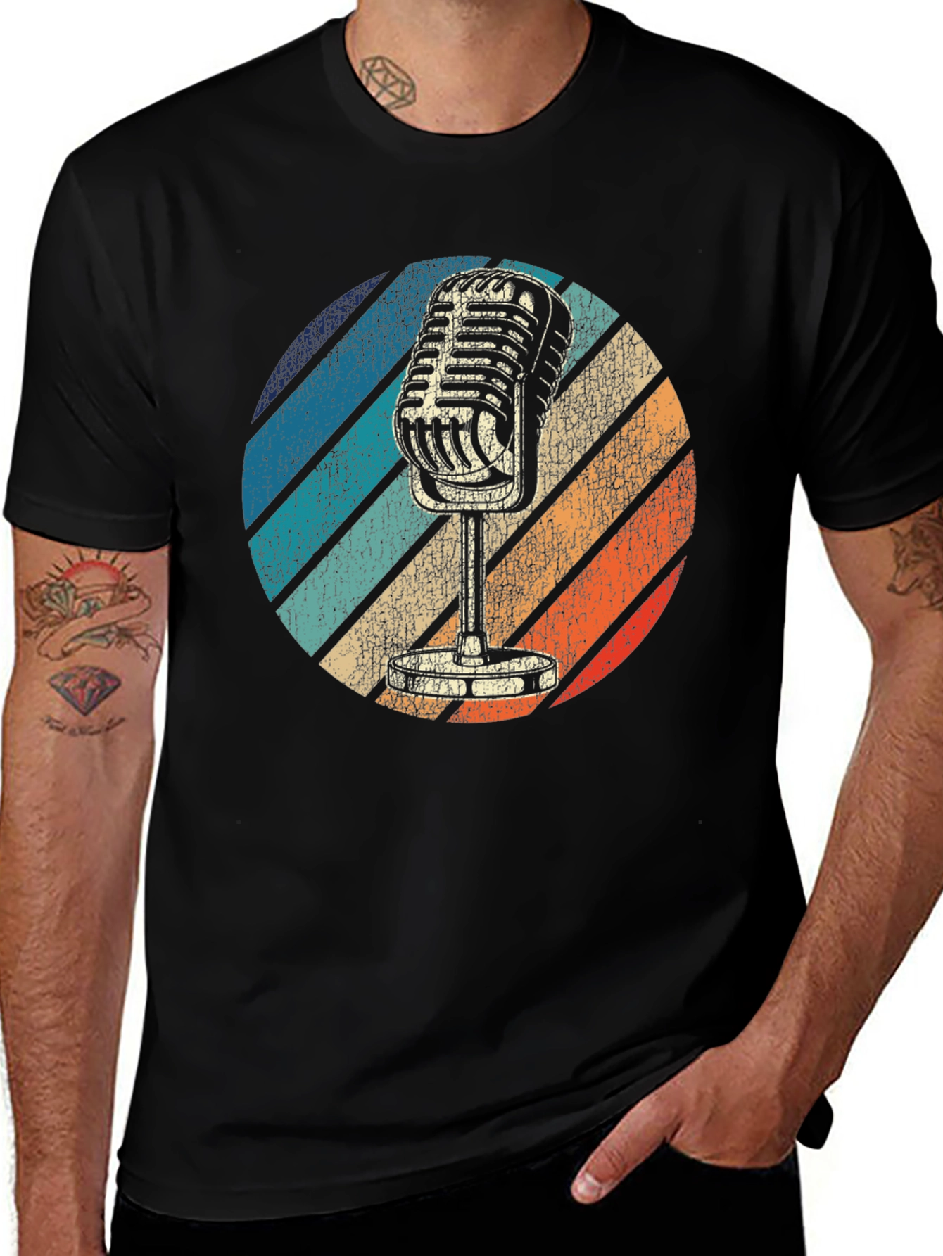Variant 16 of Retro Microphone Graphic Tee