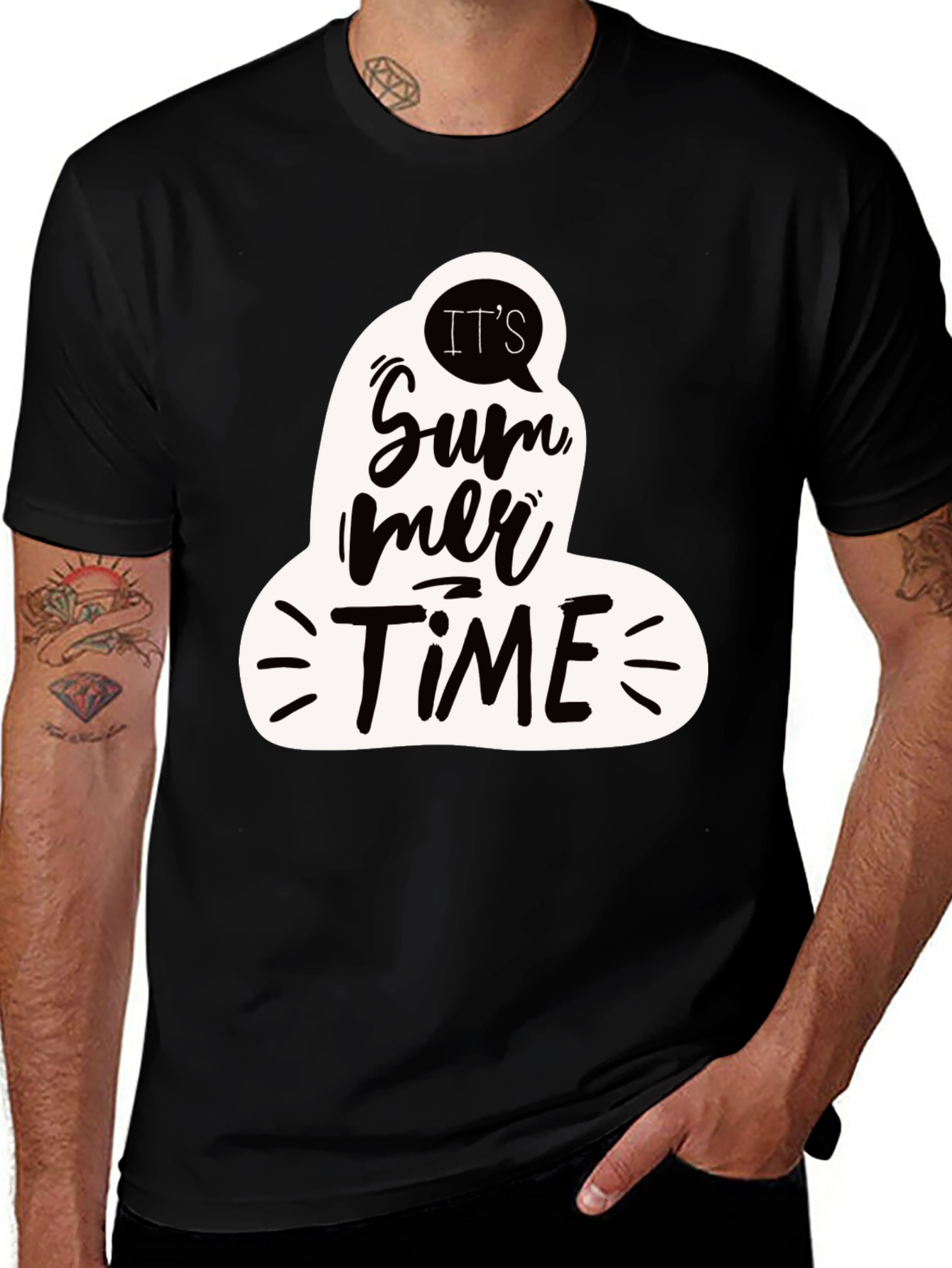 Variant 8 of It's Summer Time Black Graphic Tee