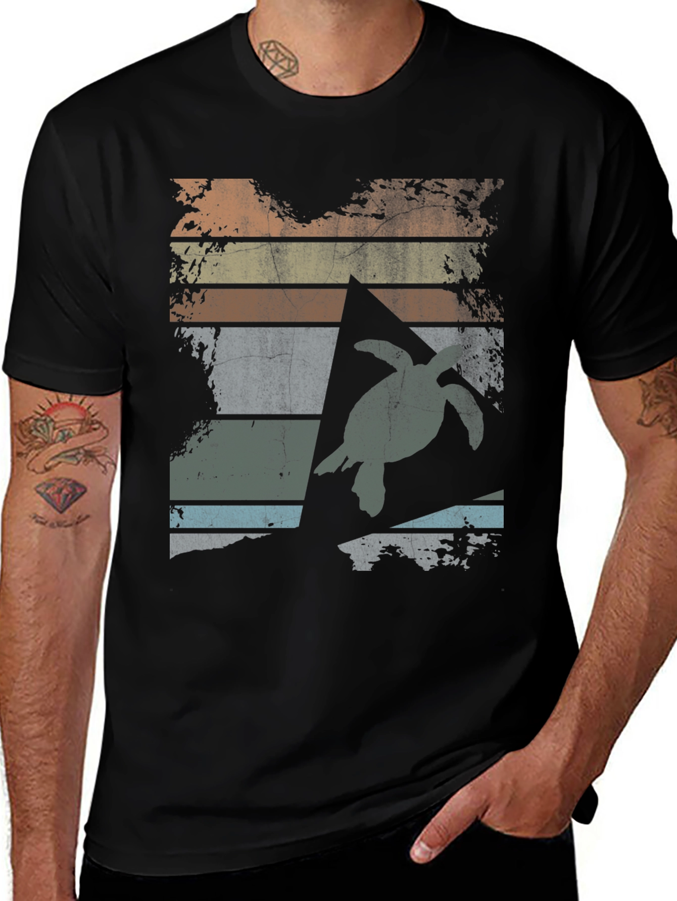 Variant 3 of Retro Turtle Graphic T-Shirt - Coastal Style Tee