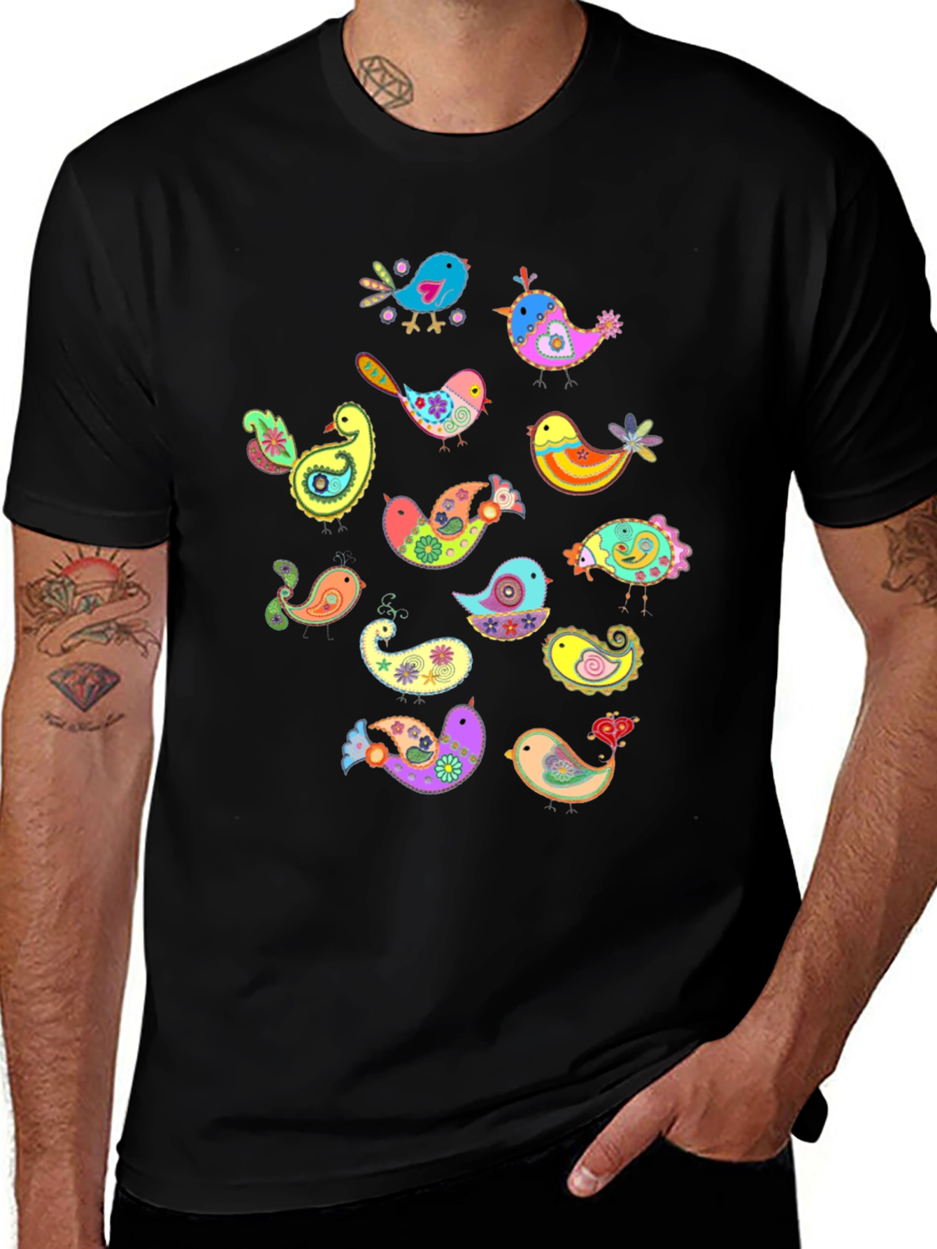 Variant 4 of Bird Print T-Shirt | Funky and Colorful