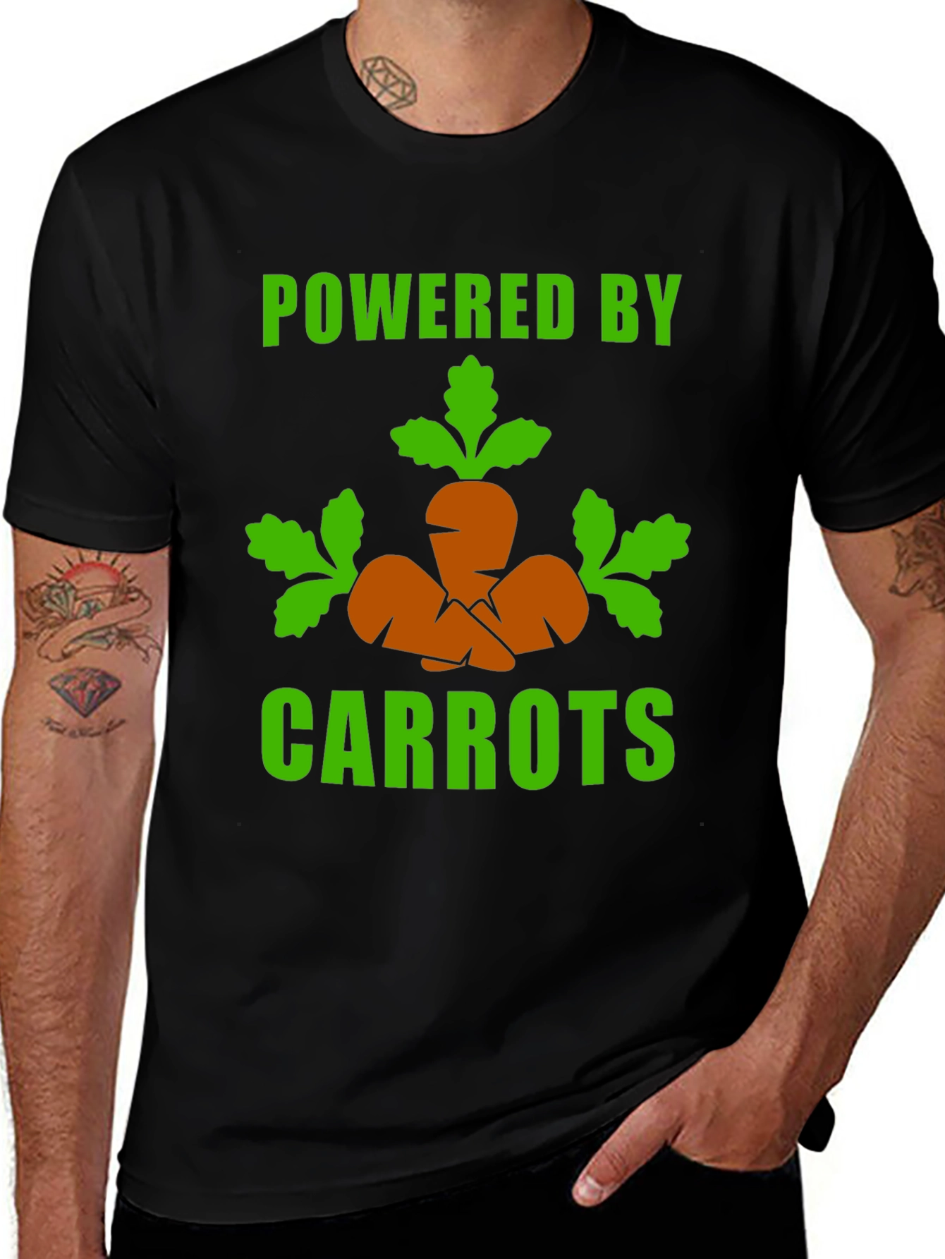 Variant 18 of Powered By Carrots - Funny Vegan T-Shirt