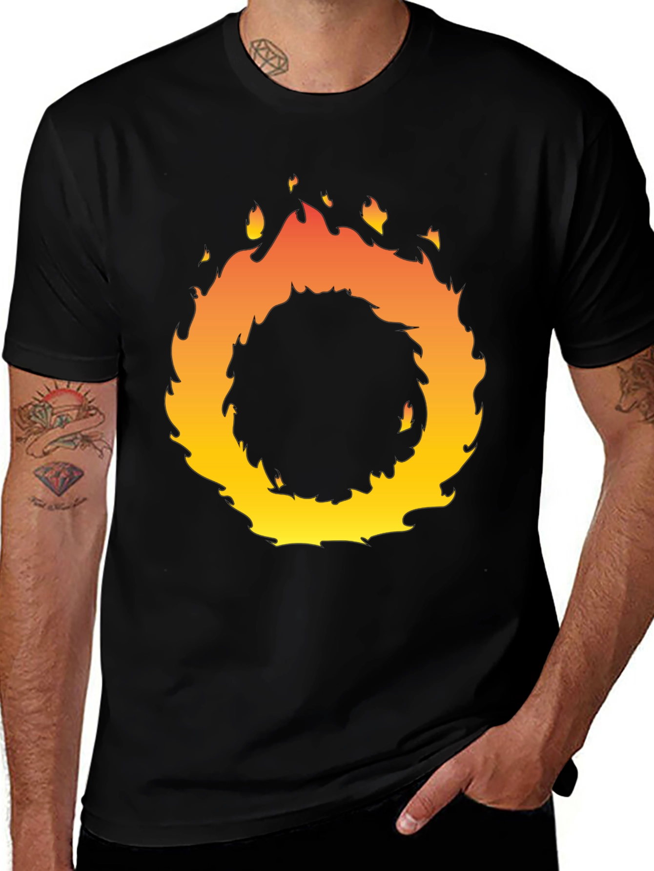 Variant 19 of Fiery Ring Graphic T-Shirt - Bold Statement Tee