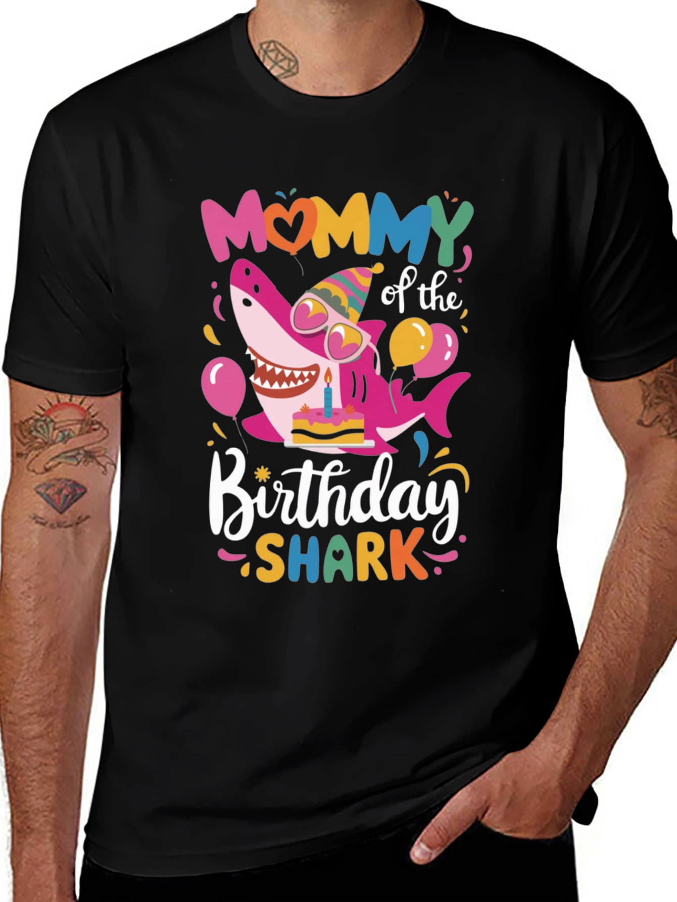 Mommy Shark Birthday Graphic Tee