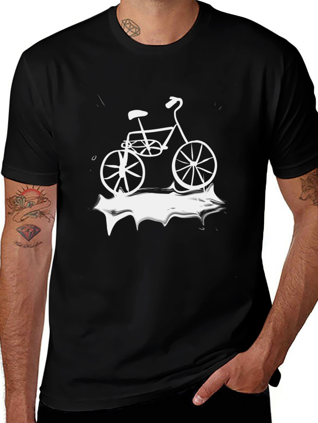 Variant 22 of Stylish Black Bicycle Graphic Tee for Casual Wear