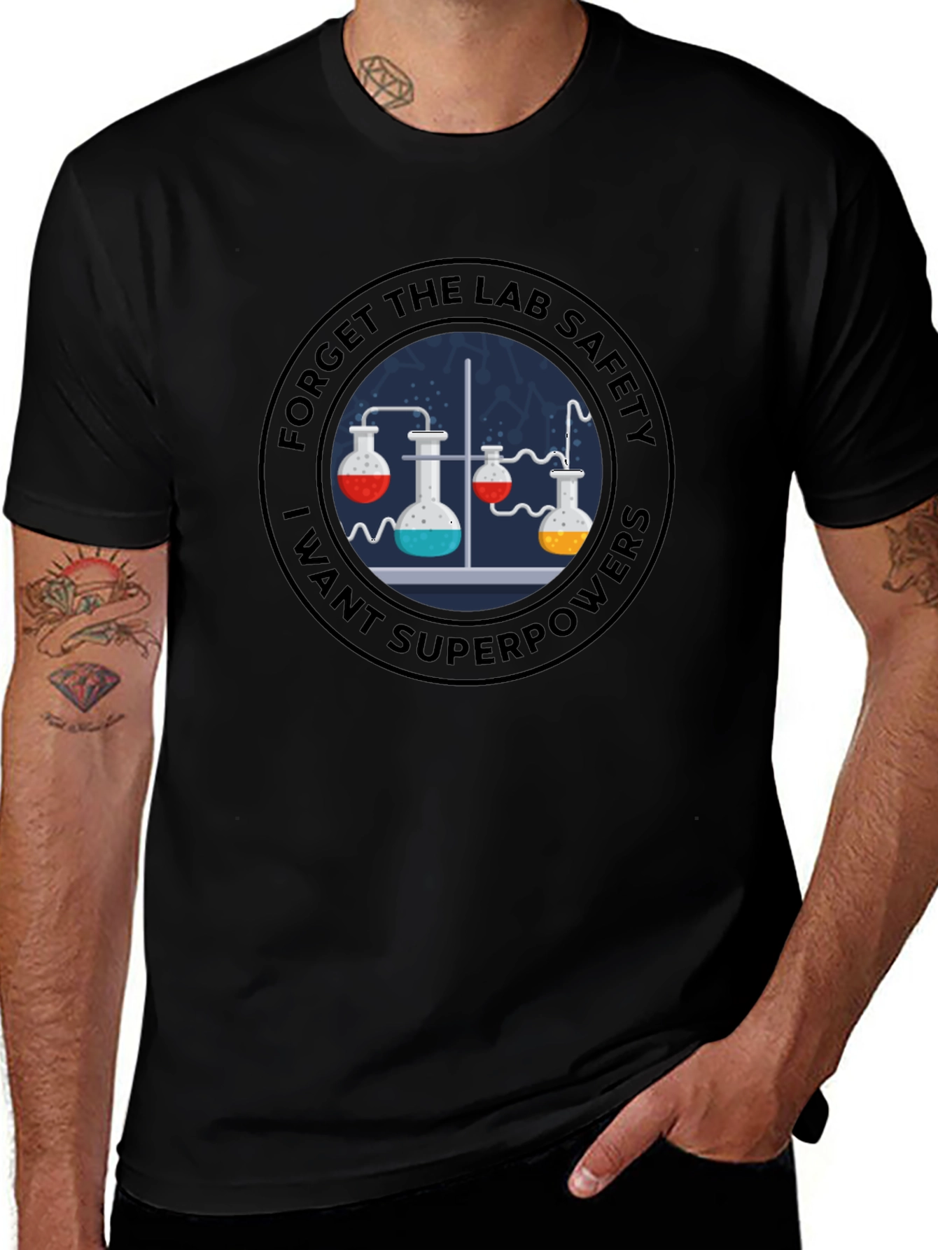Variant 30 of Forget Lab Safety T-Shirt - Superpower Science Tee