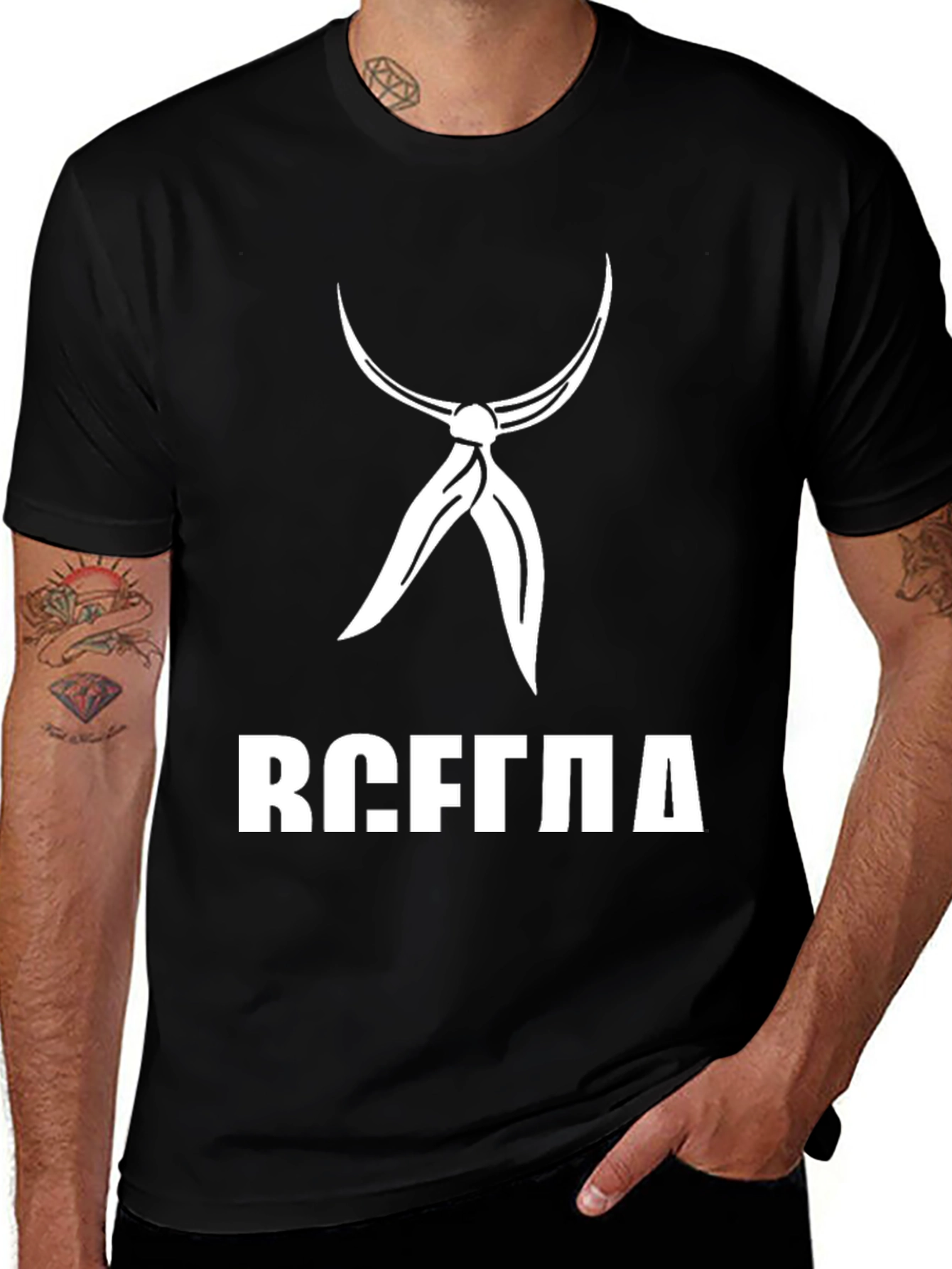 Variant 12 of Retro Black T-Shirt with Nautical Scarf Design