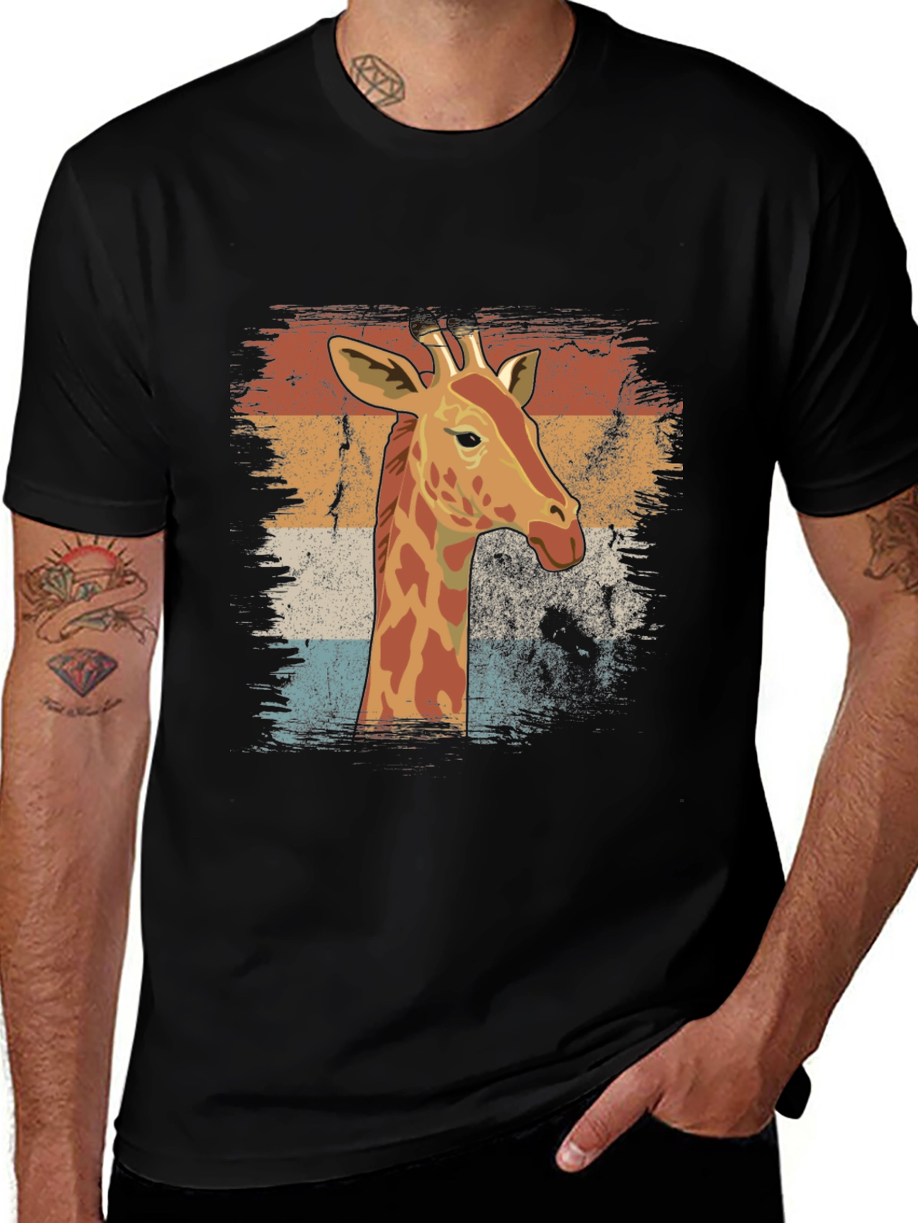 Variant 12 of Retro Giraffe Graphic Tee - Vintage Style