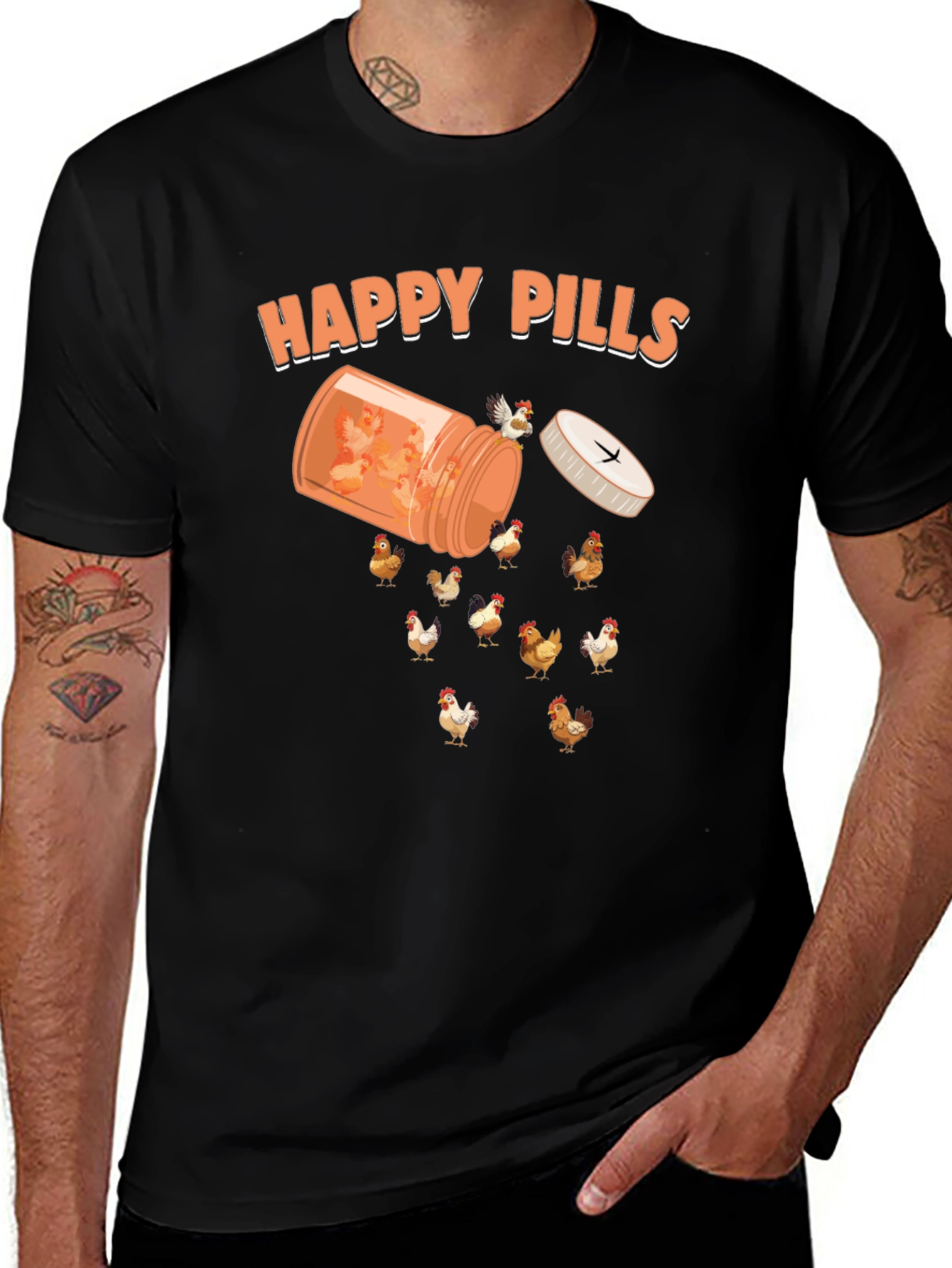 Variant 8 of Happy Pills Chicken T-Shirt
