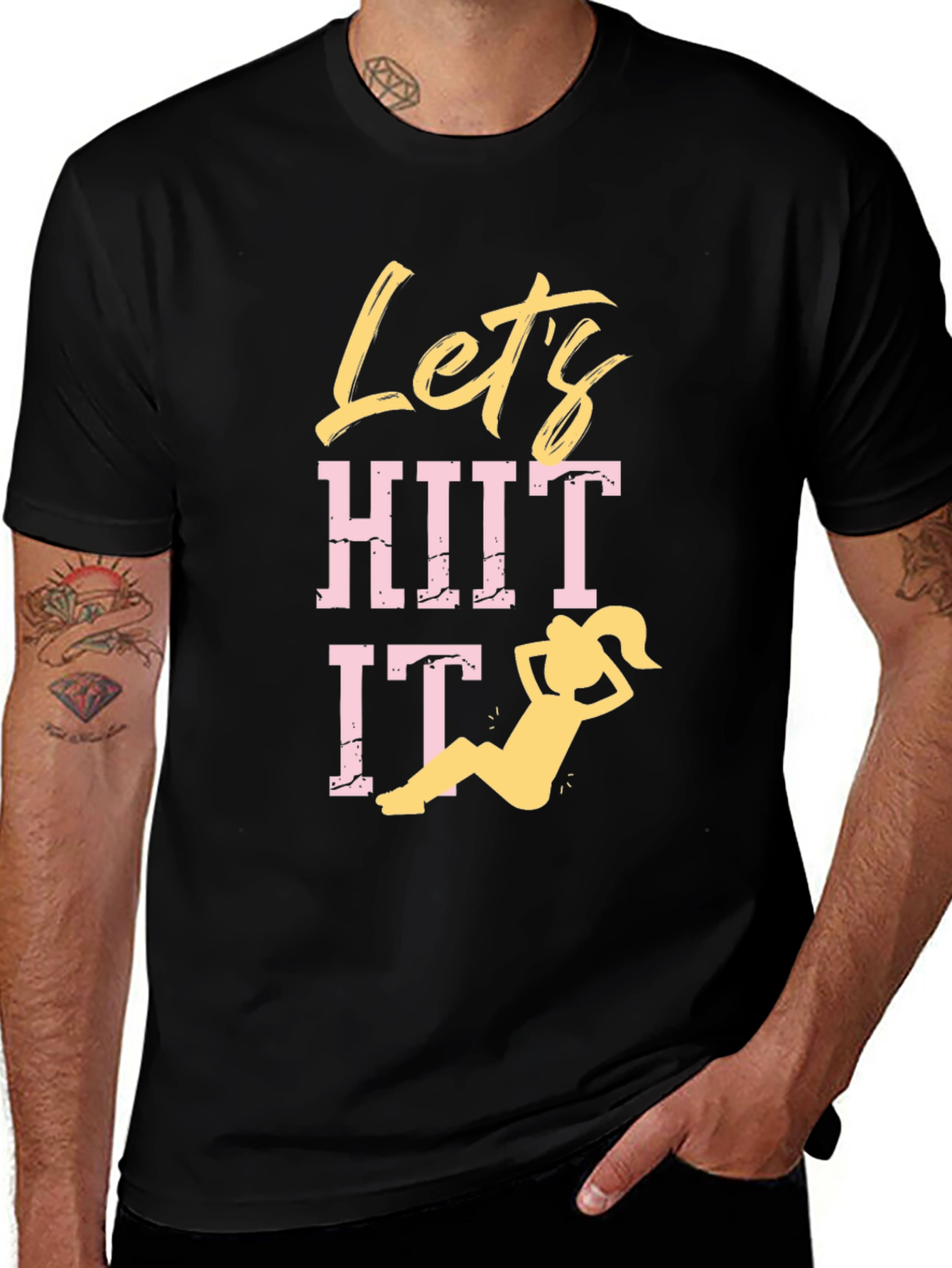 Let's HIIT It Black Graphic Tee