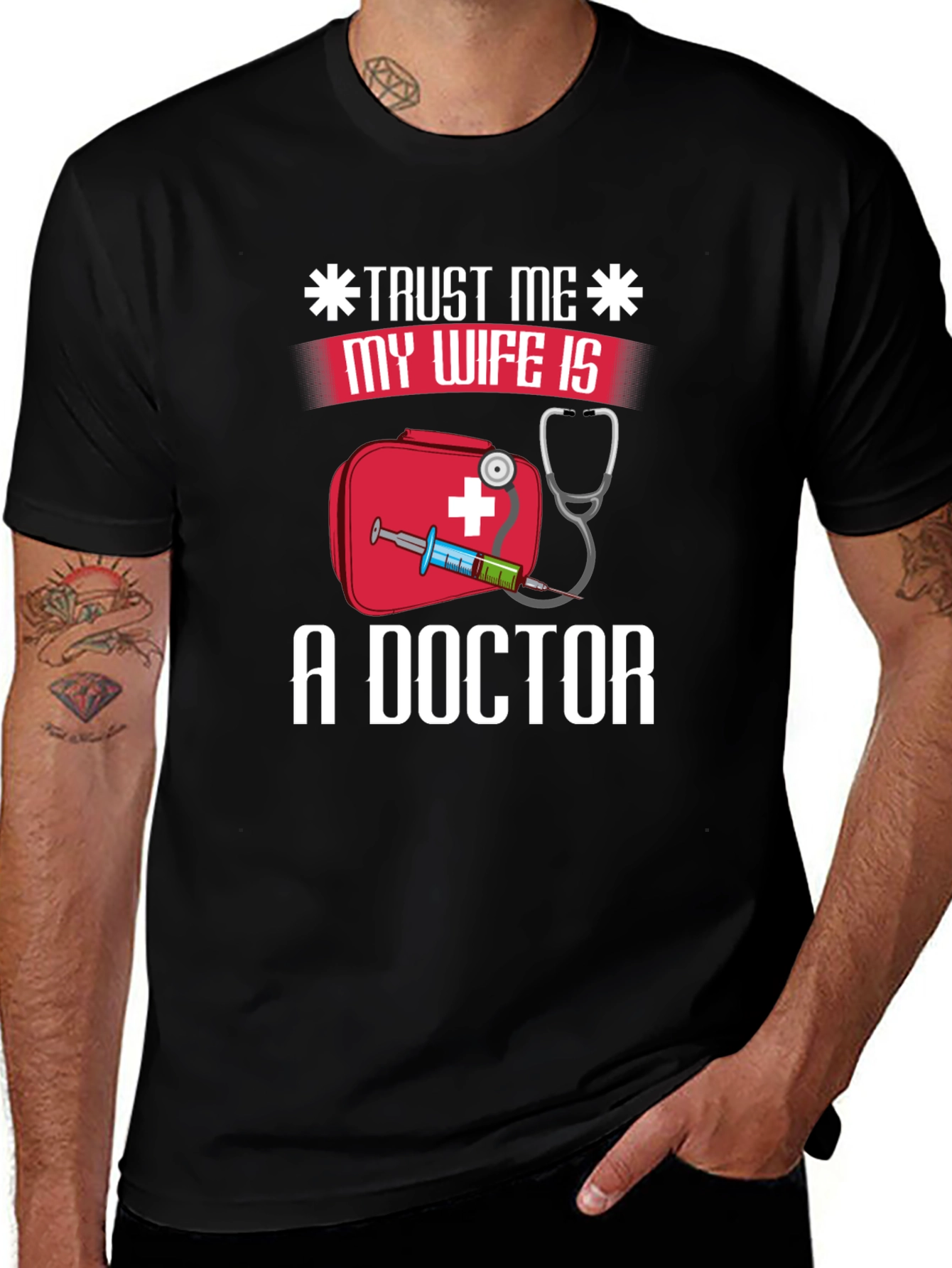 Variant 2 of Trust Me My Wife Is A Doctor T-Shirt