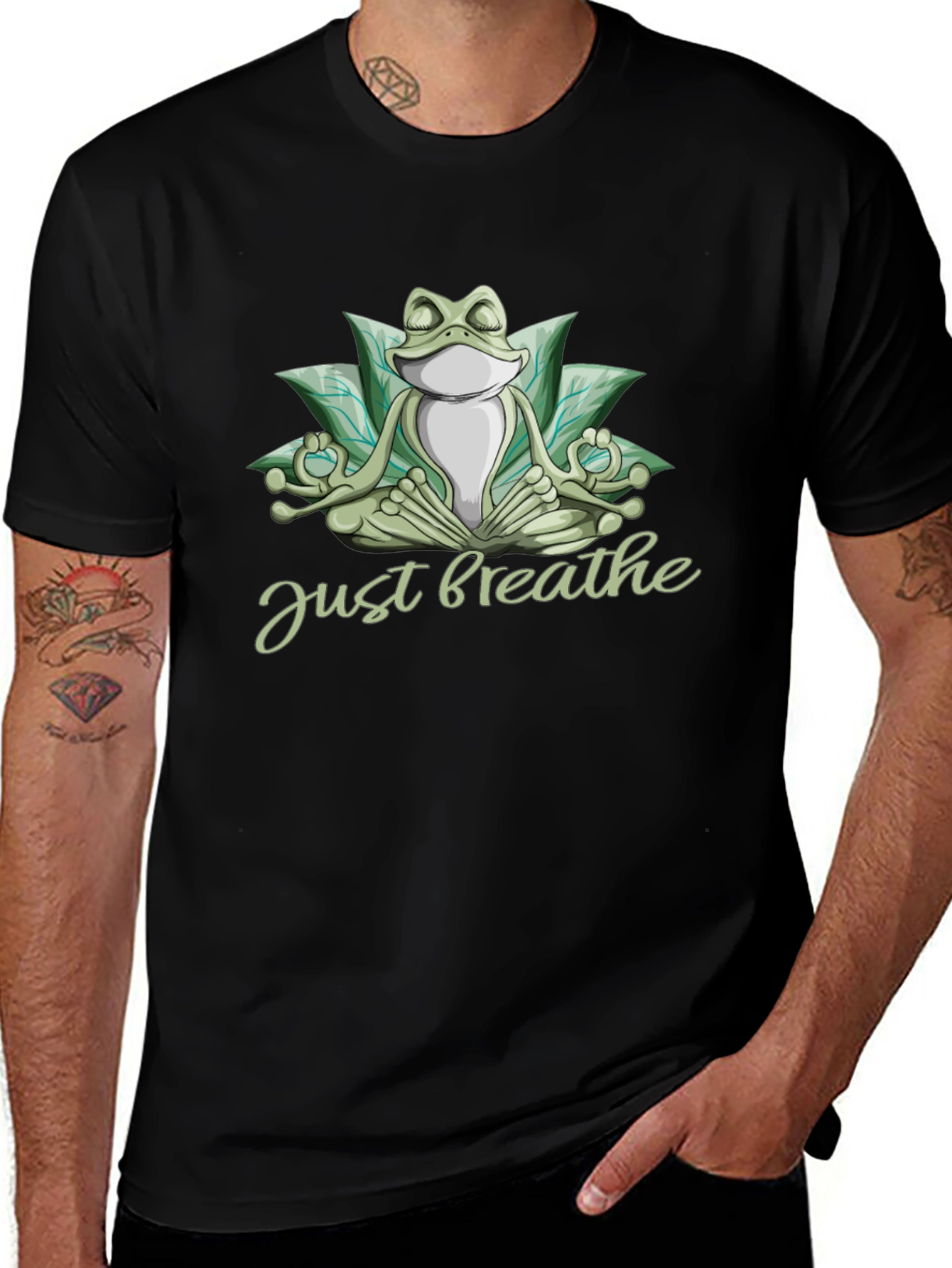 Just Breathe Frog Graphic T-Shirt
