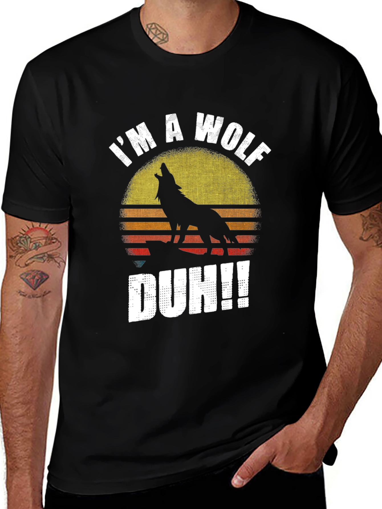 Variant 3 of I'm A Wolf Duh!! Men's Graphic T-Shirt