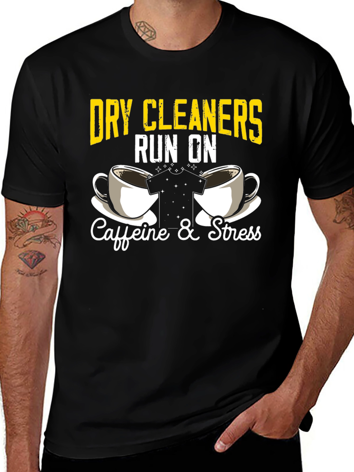Variant 2 of Dry Cleaners Caffeine & Stress Graphic T-Shirt